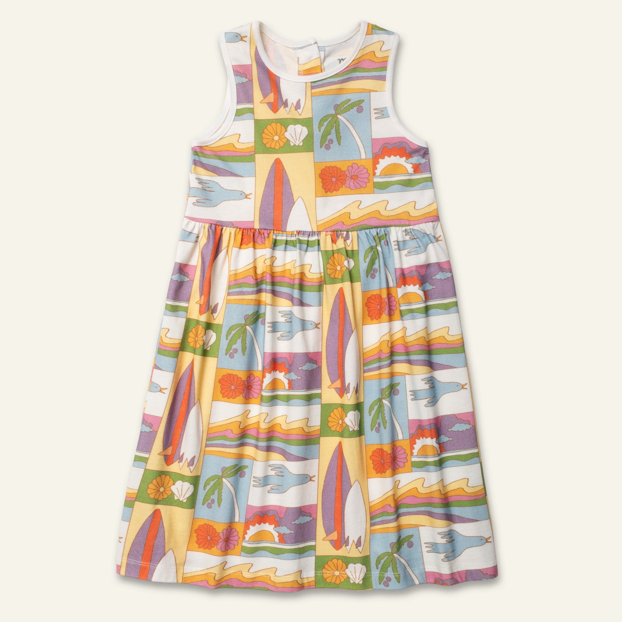 Beach Tank Dress, 06Y / Beach Grid/Multi