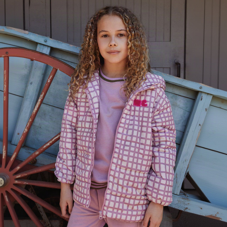 Pink Grid Puffer