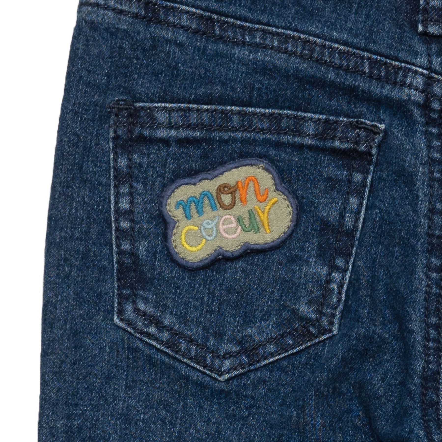 Mon Coeur Patch Straight Leg Kids Jeans