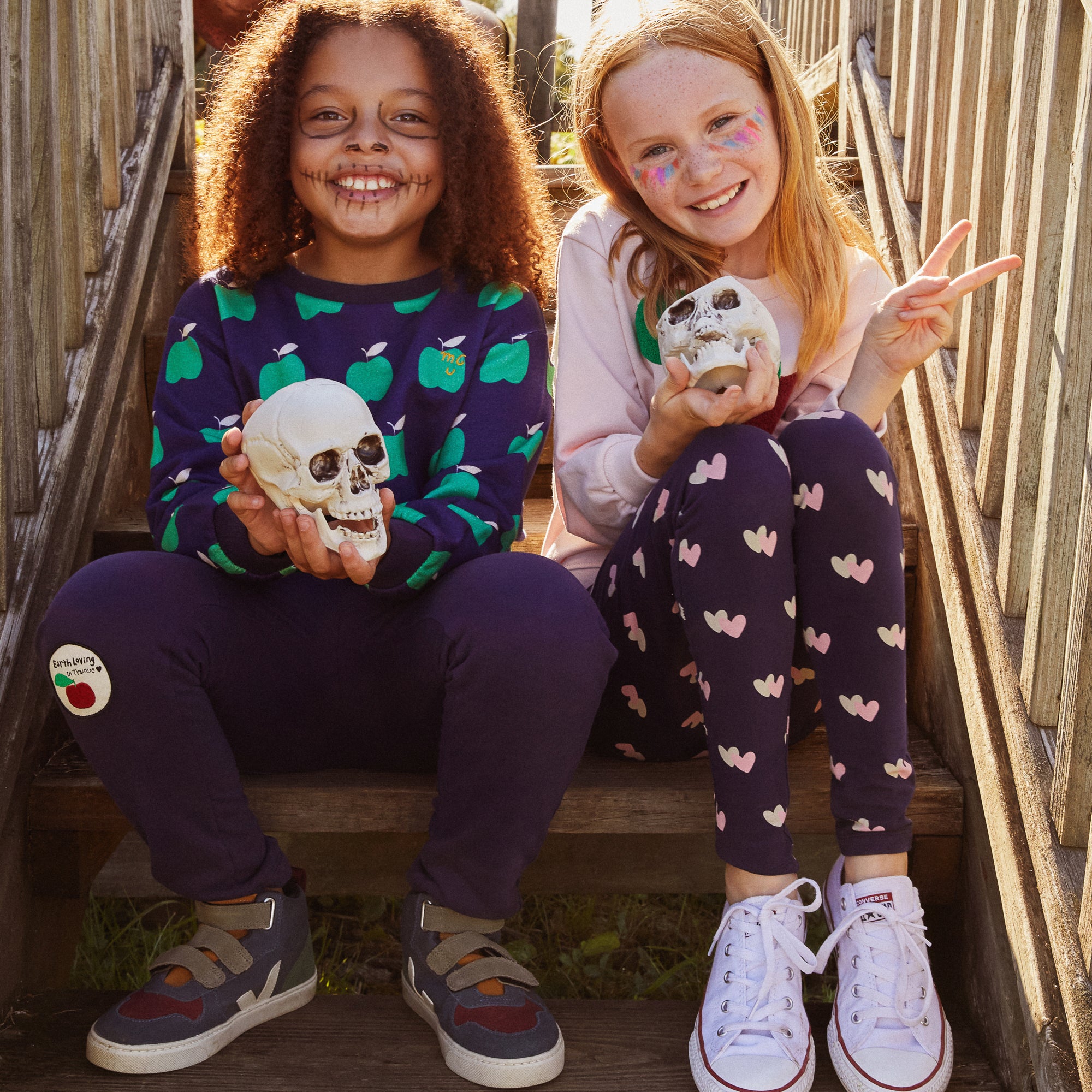 Recycled Cotton Hearts Kid Legging