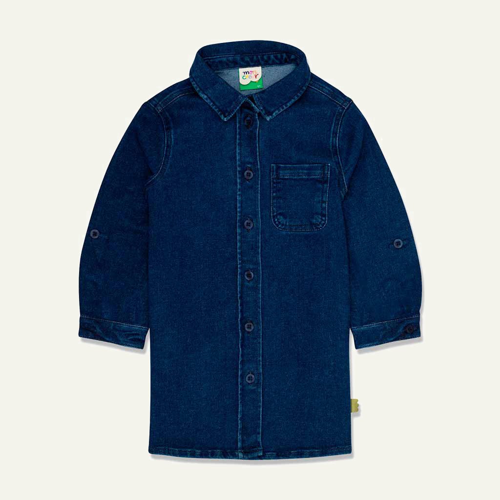 Mon Coeur Denim Girl Shirt Dress Blue 2Y