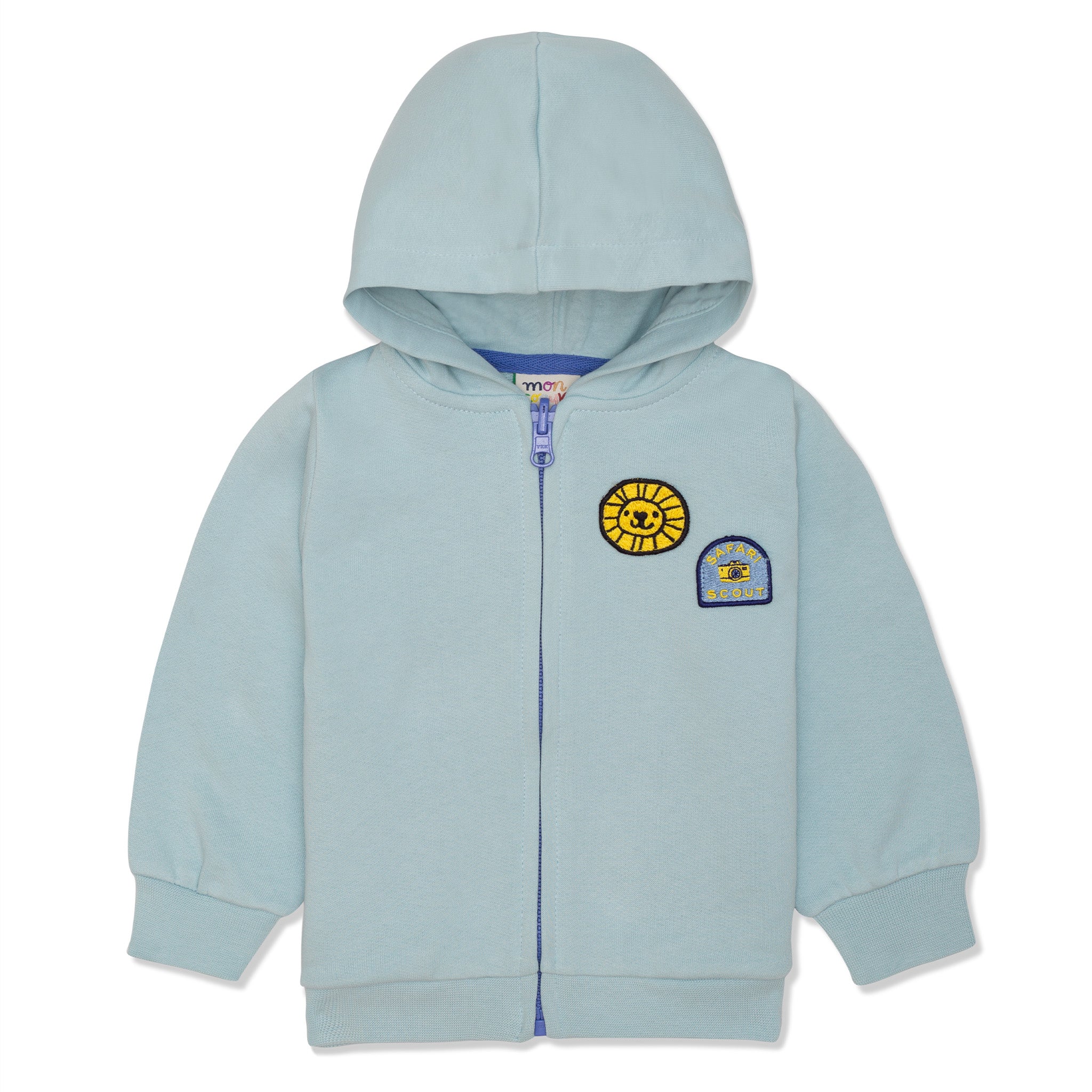 Recycled Cotton Patches Kid Zipper Hoodie