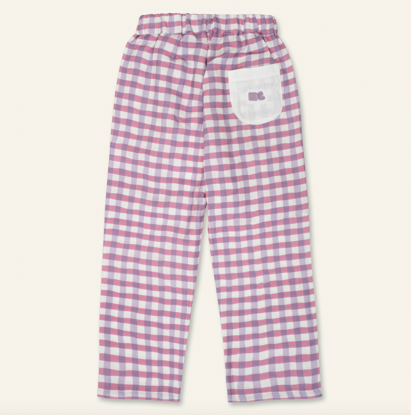 Linen Purple Gingham Pant