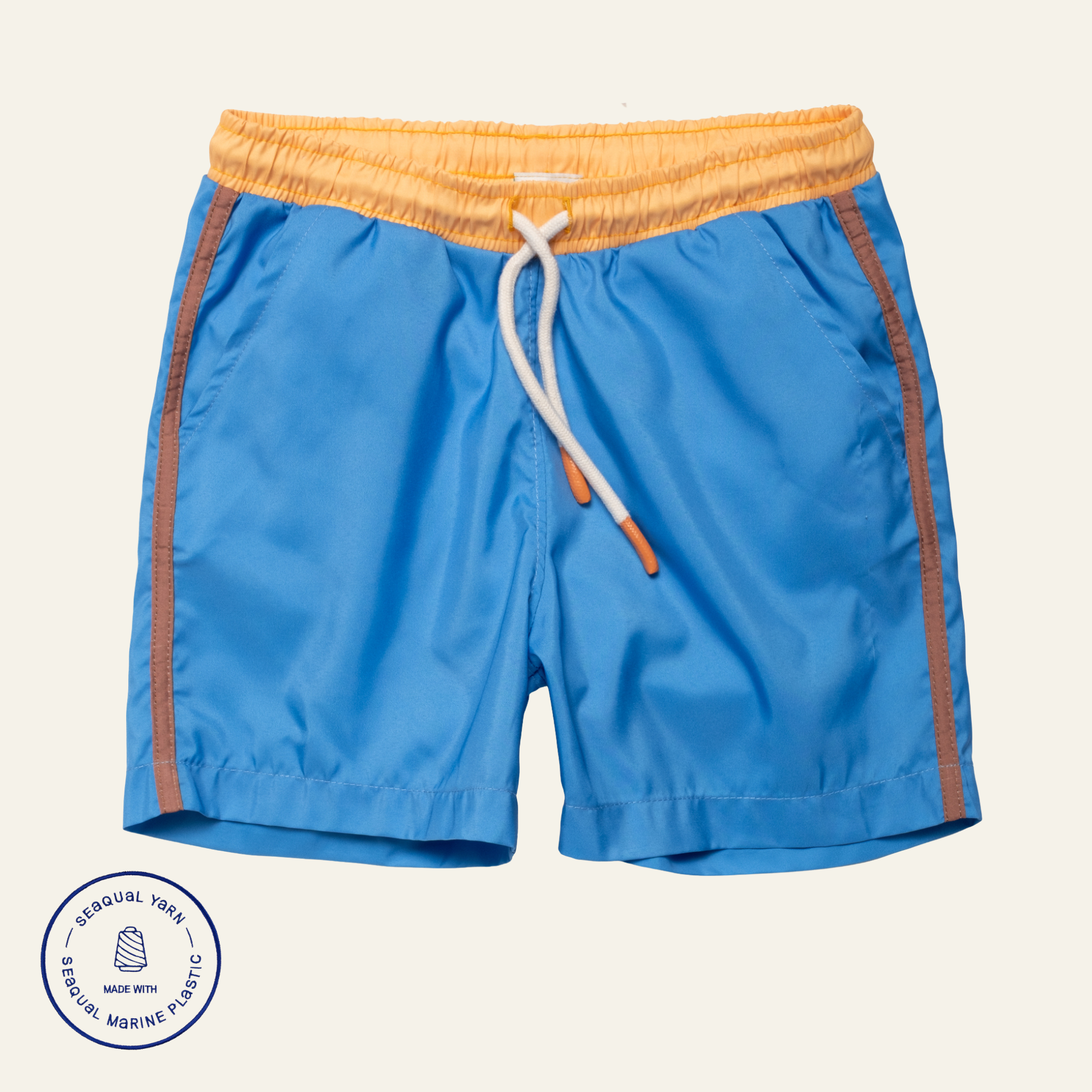 Recycled Blue Colorblock Swim Trunk