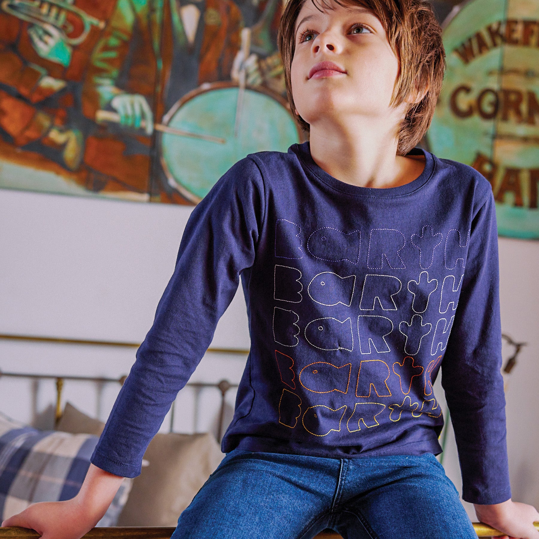 Mon Coeur Patch Straight Leg Kids Jeans