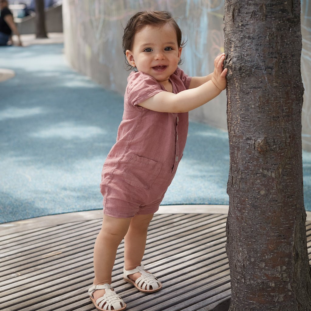 MC Baby Sage Linen Romper