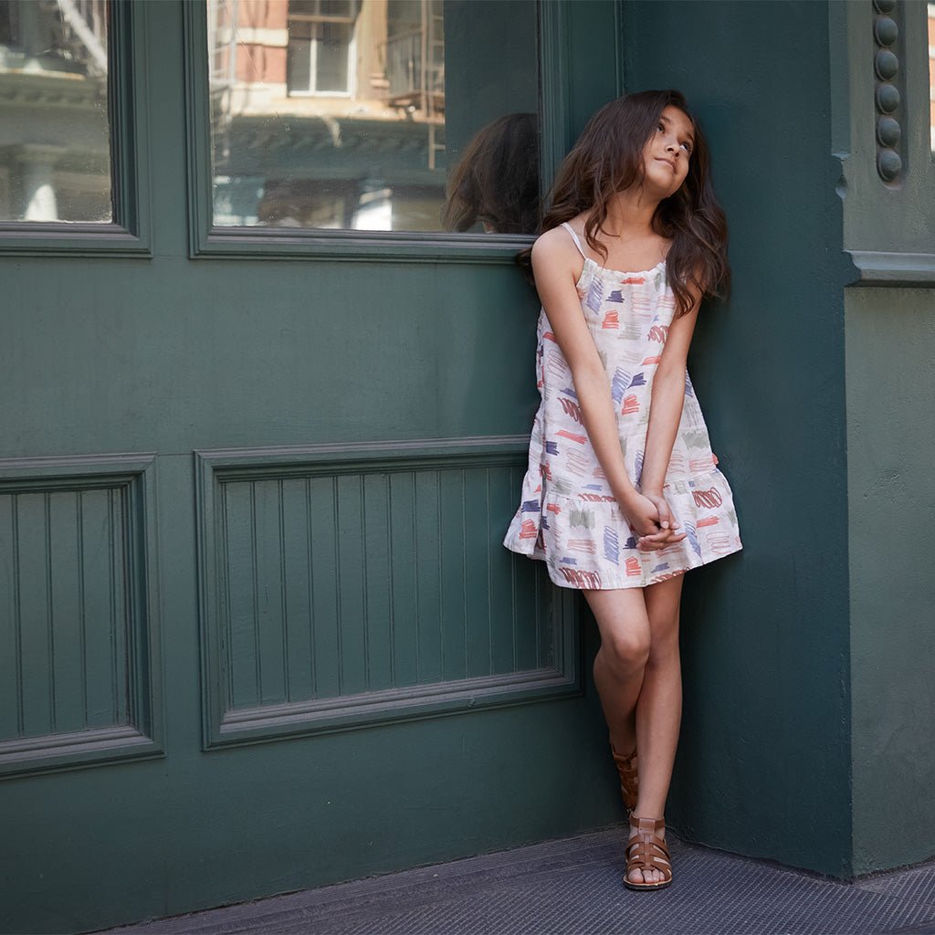 Scribble Kid Linen Dress