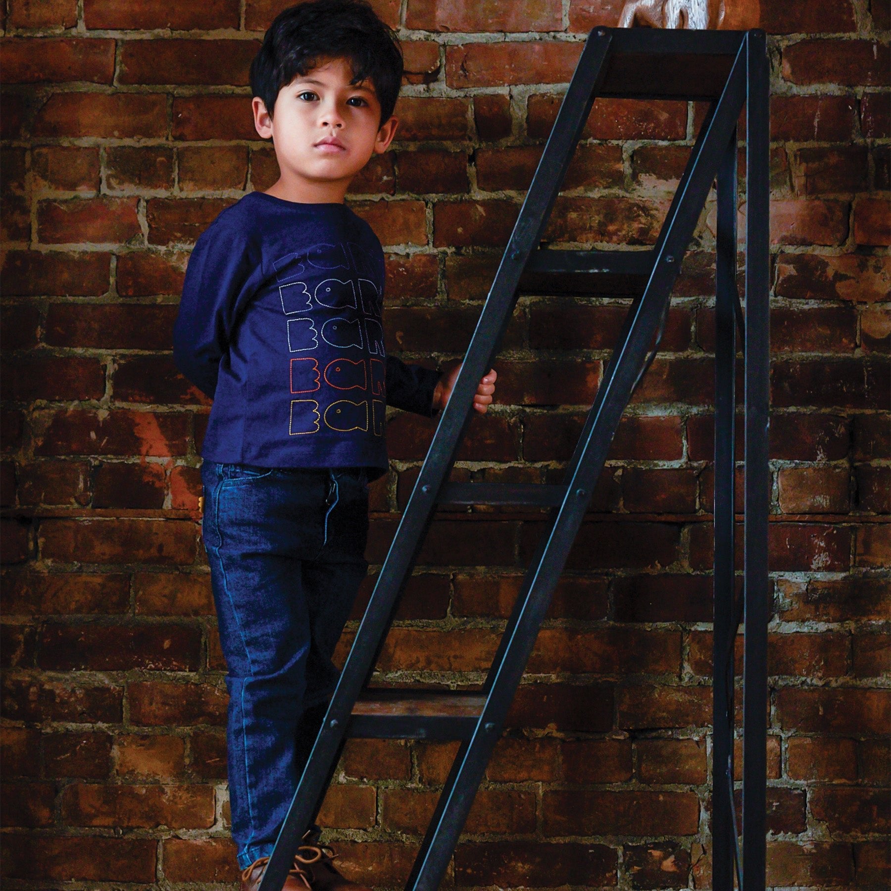 Mon Coeur Patch Straight Leg Kids Jeans