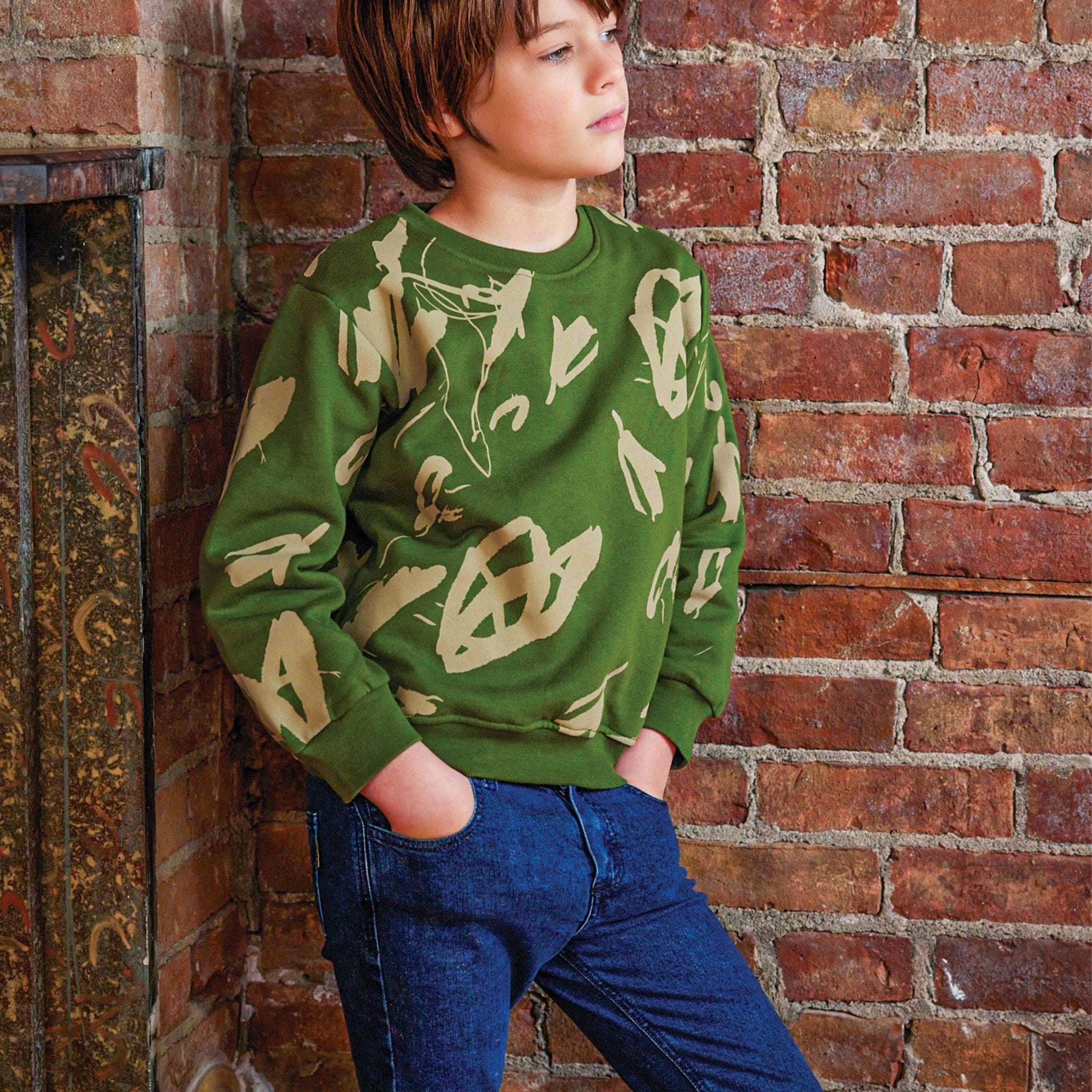 Mon Coeur Patch Straight Leg Kids Jeans