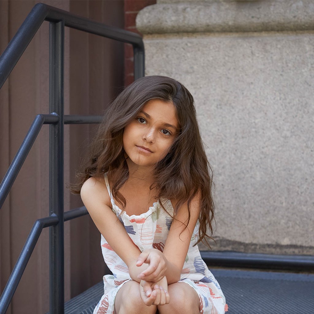 Scribble Kid Linen Dress