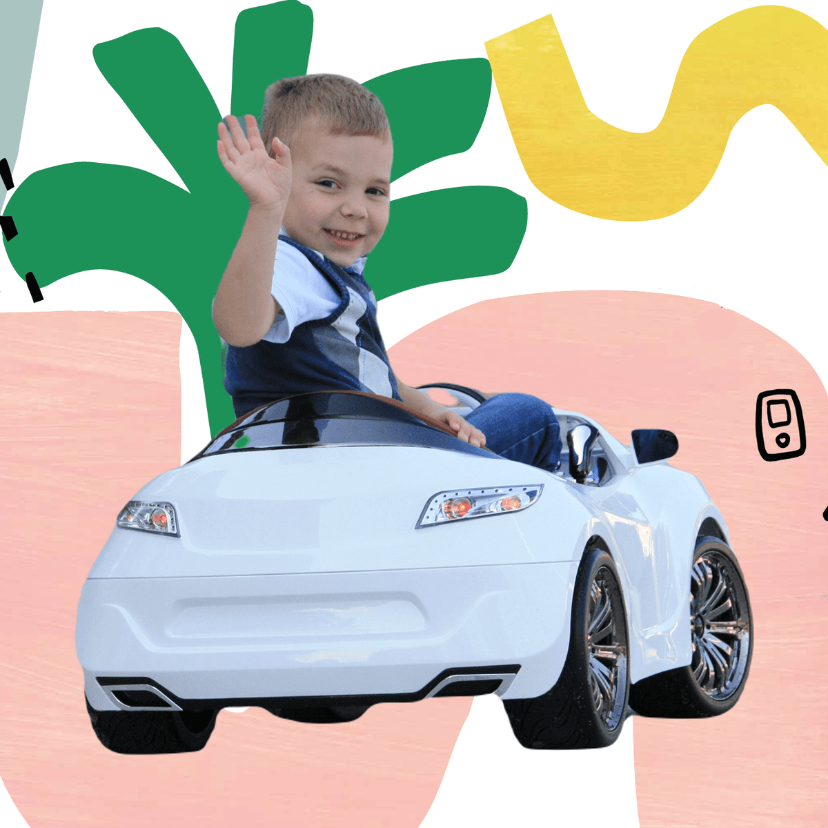 Childs sit top on car