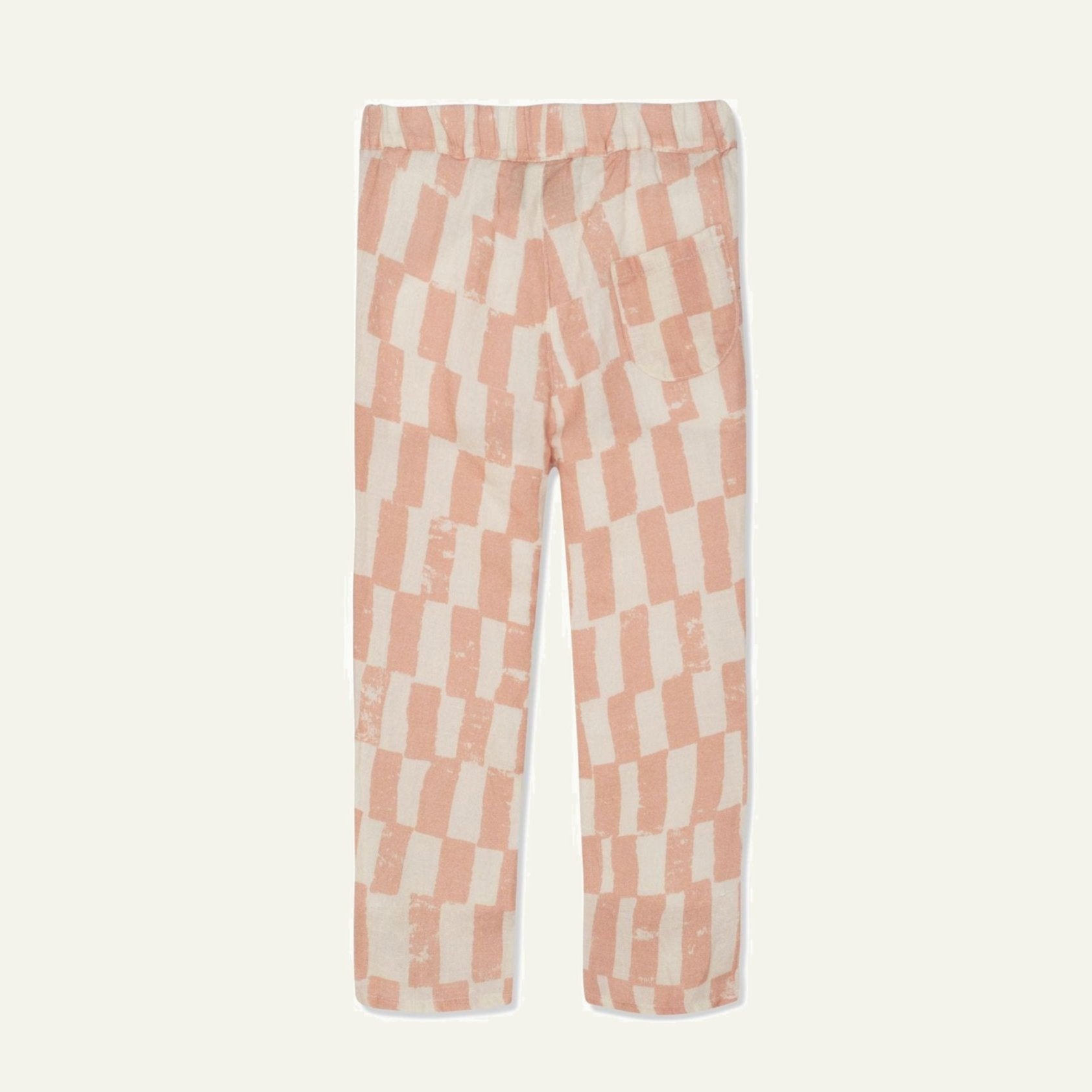 Checkered Linen Kid Pants