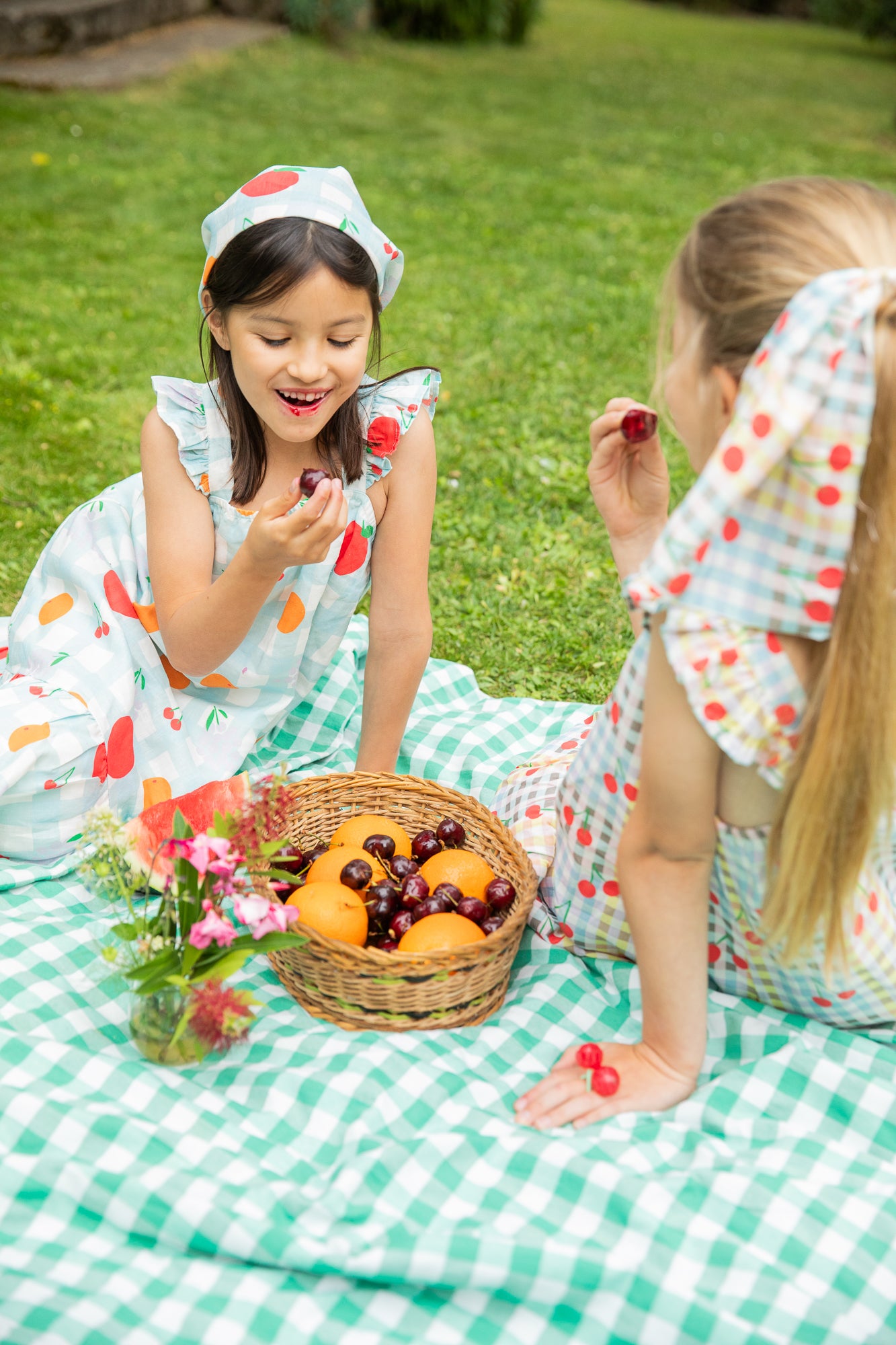 Linen Picnic Kid Ruffle Dress