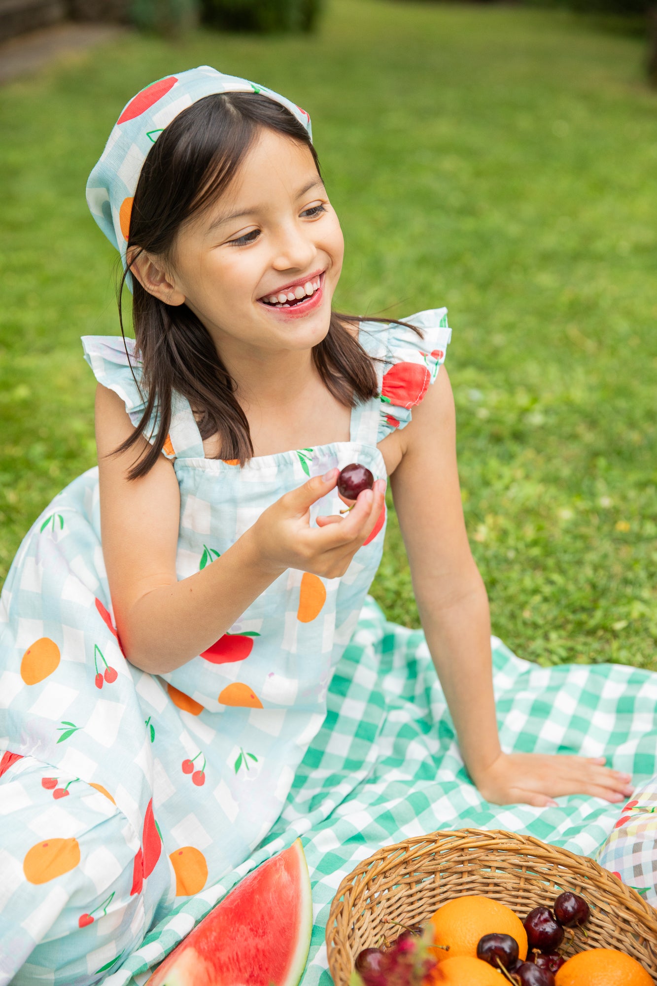 Linen Picnic Kid Ruffle Dress