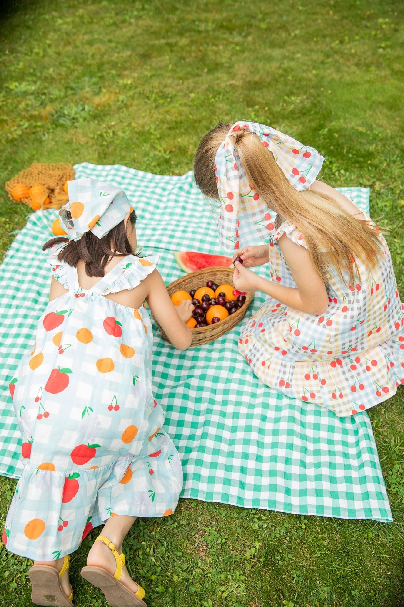 Linen Picnic Kid Ruffle Dress