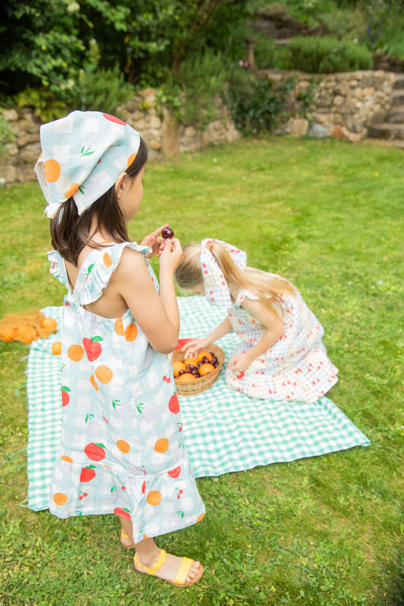 Linen Picnic Kid Ruffle Dress