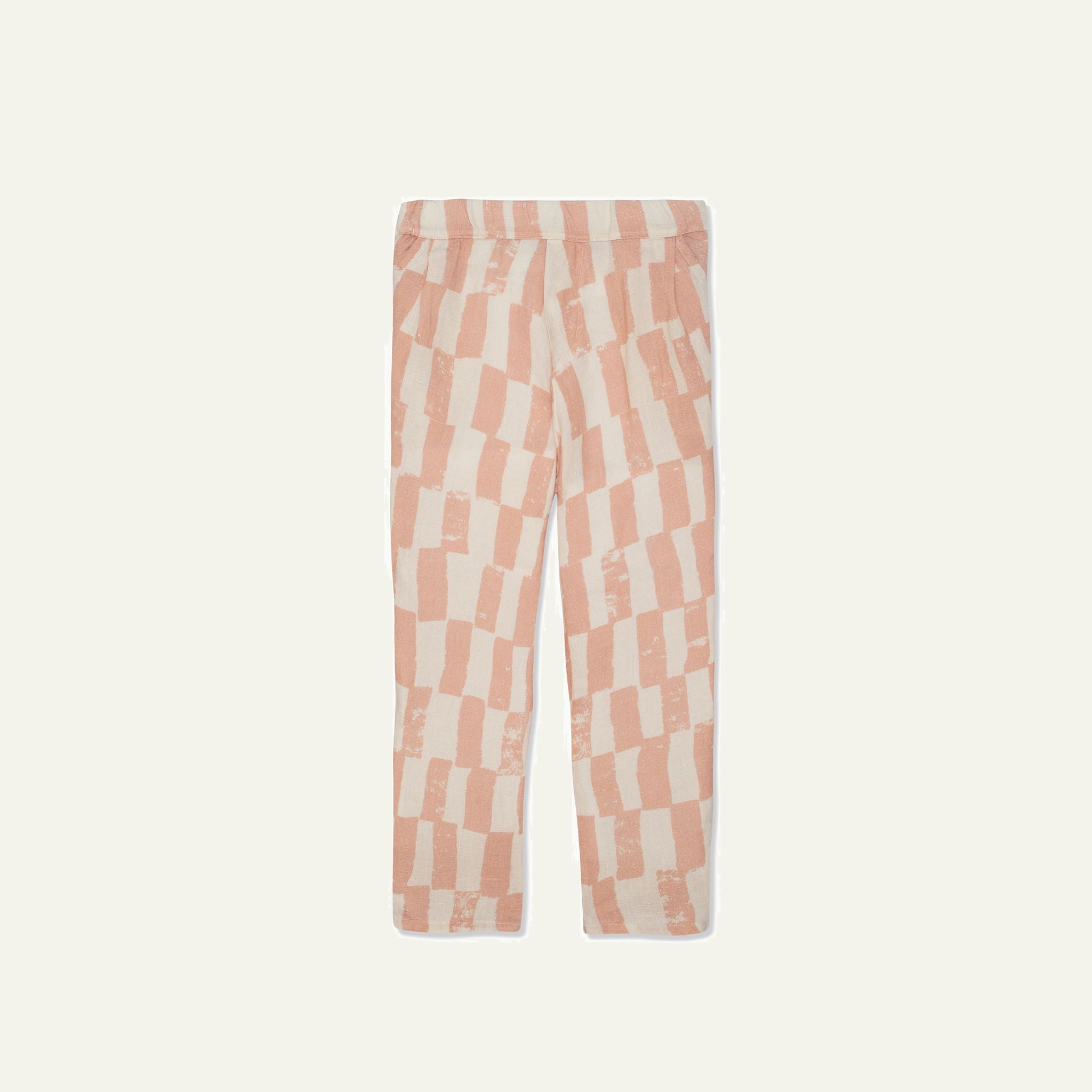 Checkered Linen Kid Pants