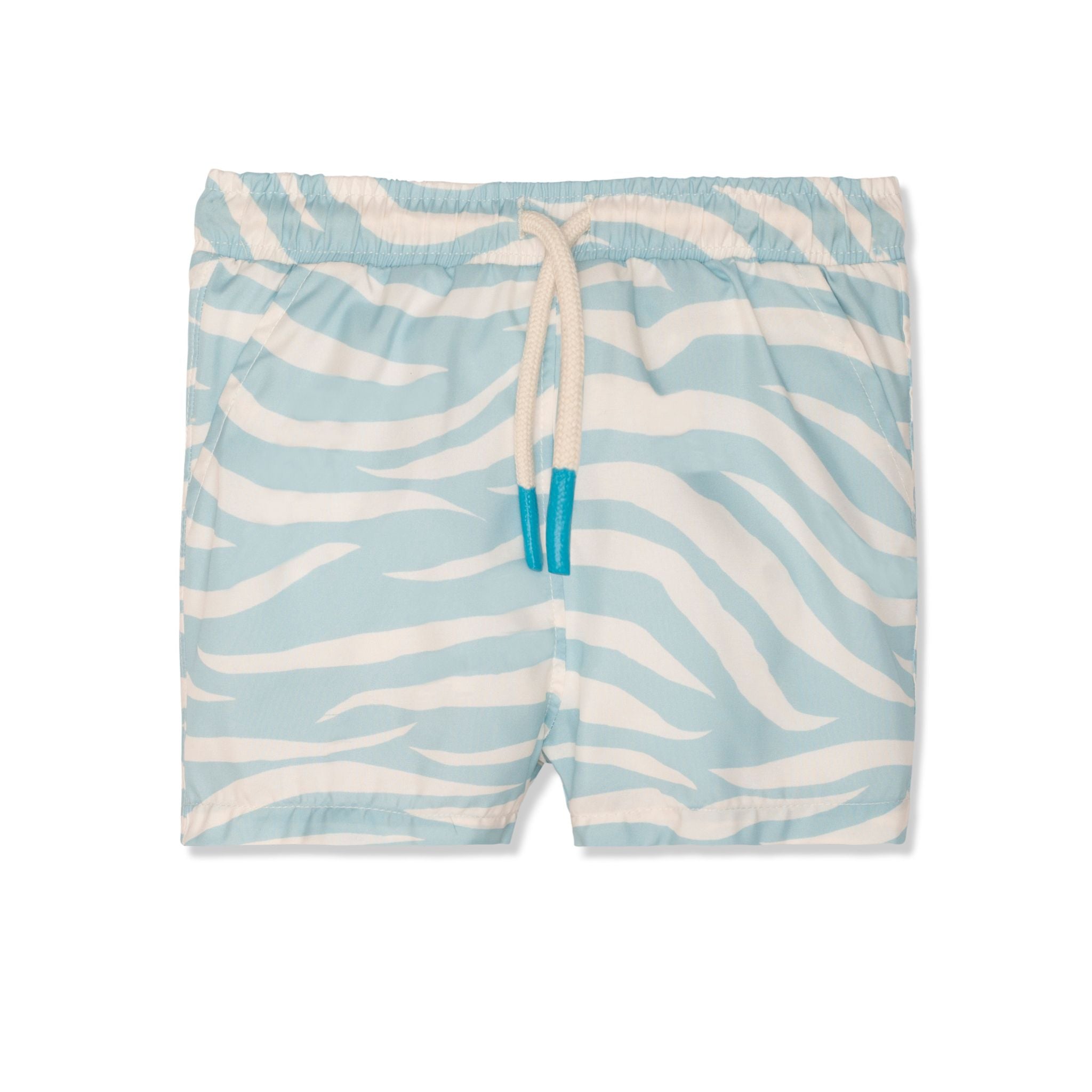 Seaqual Recycled Polyester Blue Zebra Kid Swim Trunks