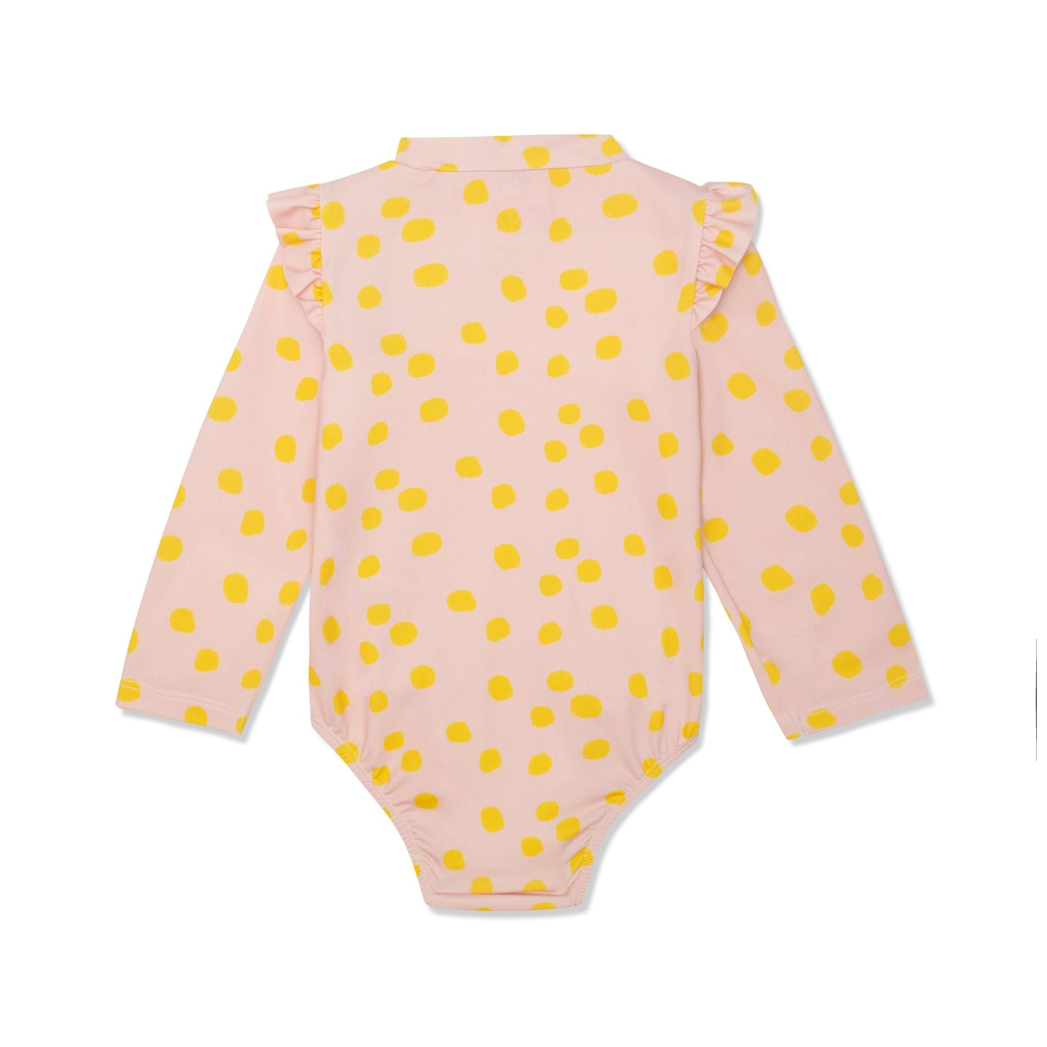 Recycled Polyester Sepia Dotted Zipped Baby Rashguard