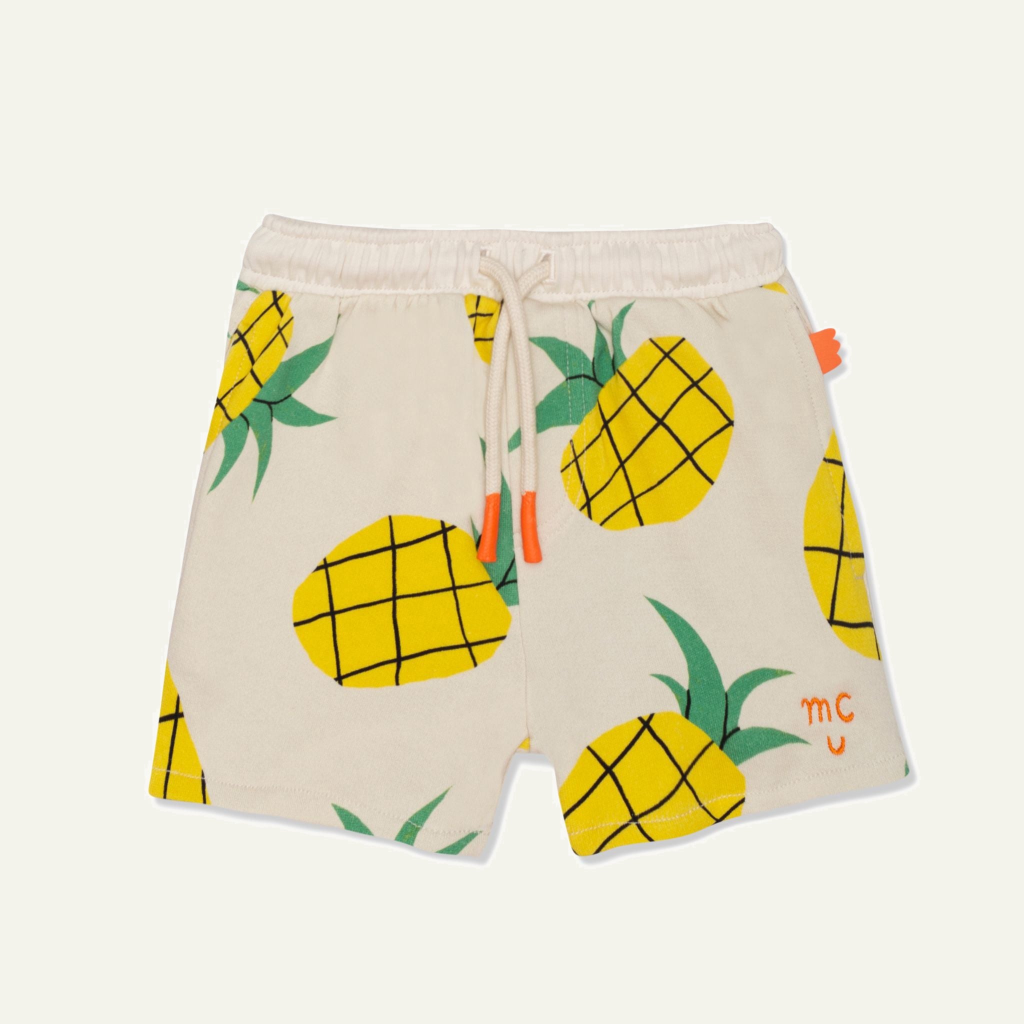 Recycled Cotton Pineapple Harvest Cropped Girl Shorts