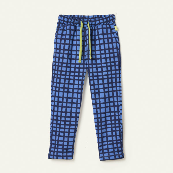 Recycled Cotton Blue Grid Jogger