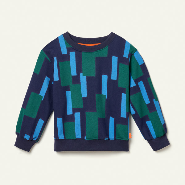 Recycled Cotton Blue Block Sweatshirt