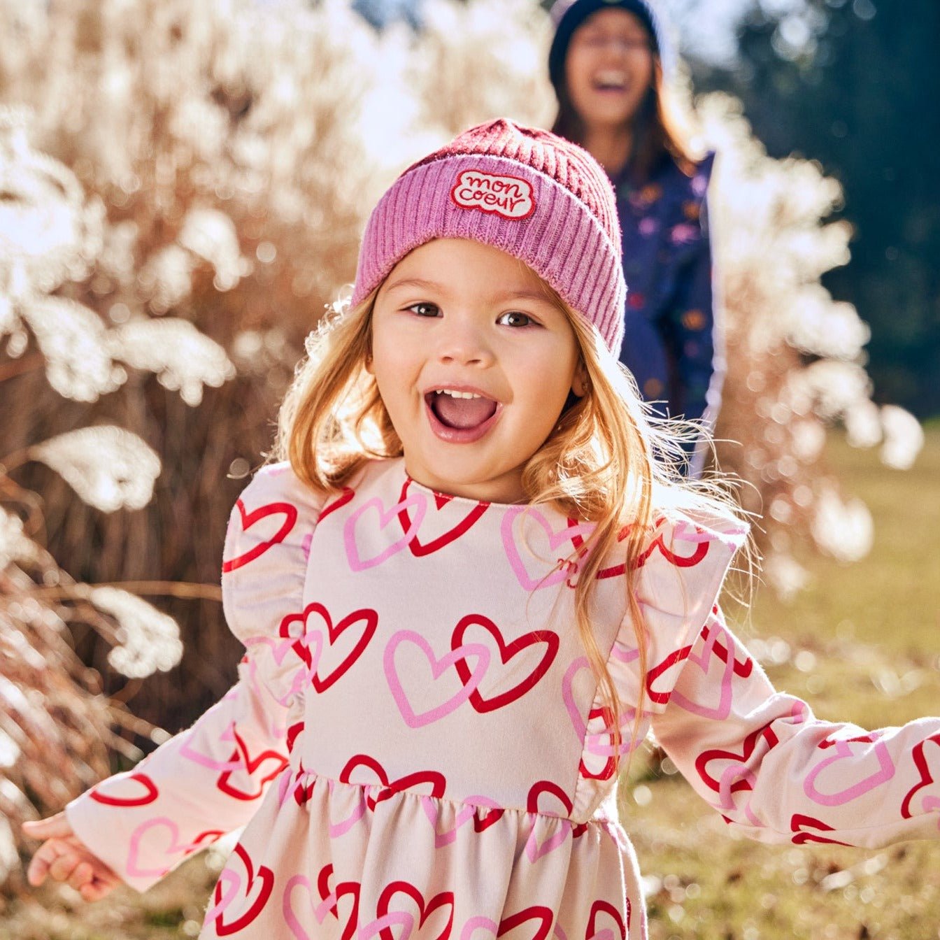 Recycled Cotton Hearts Baby Ruffle Dress