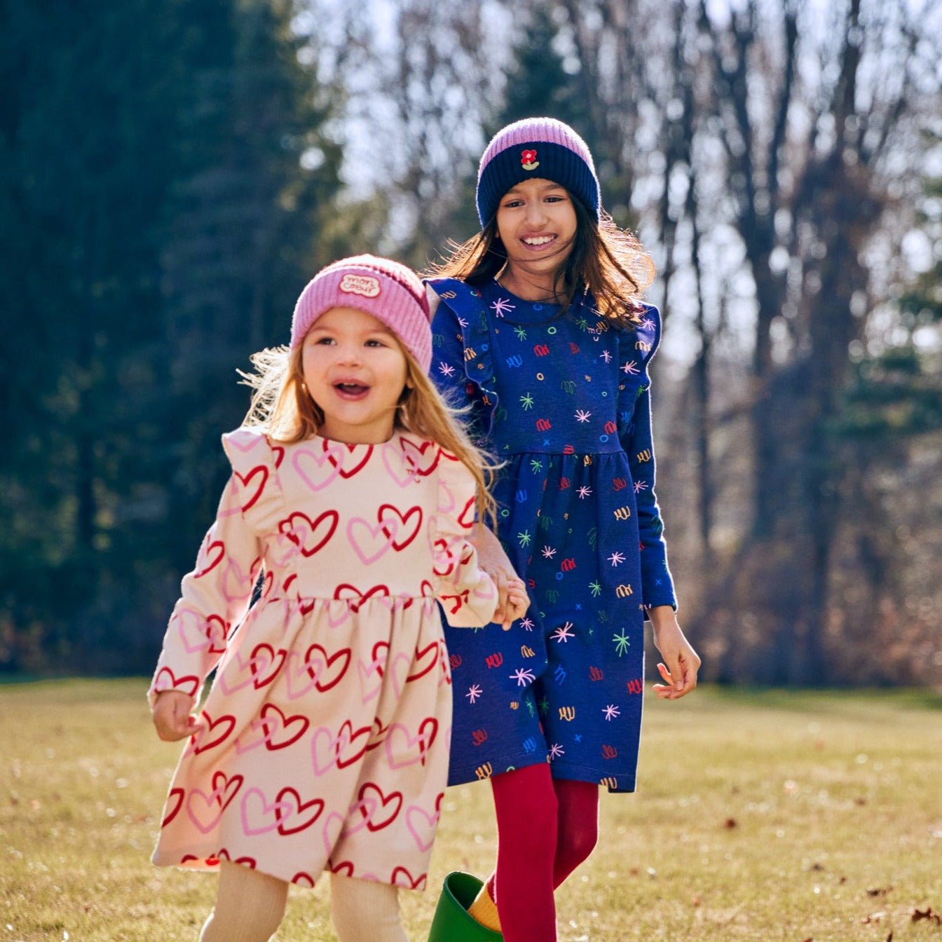 Recycled Cotton Hearts Kid Ruffle Dress