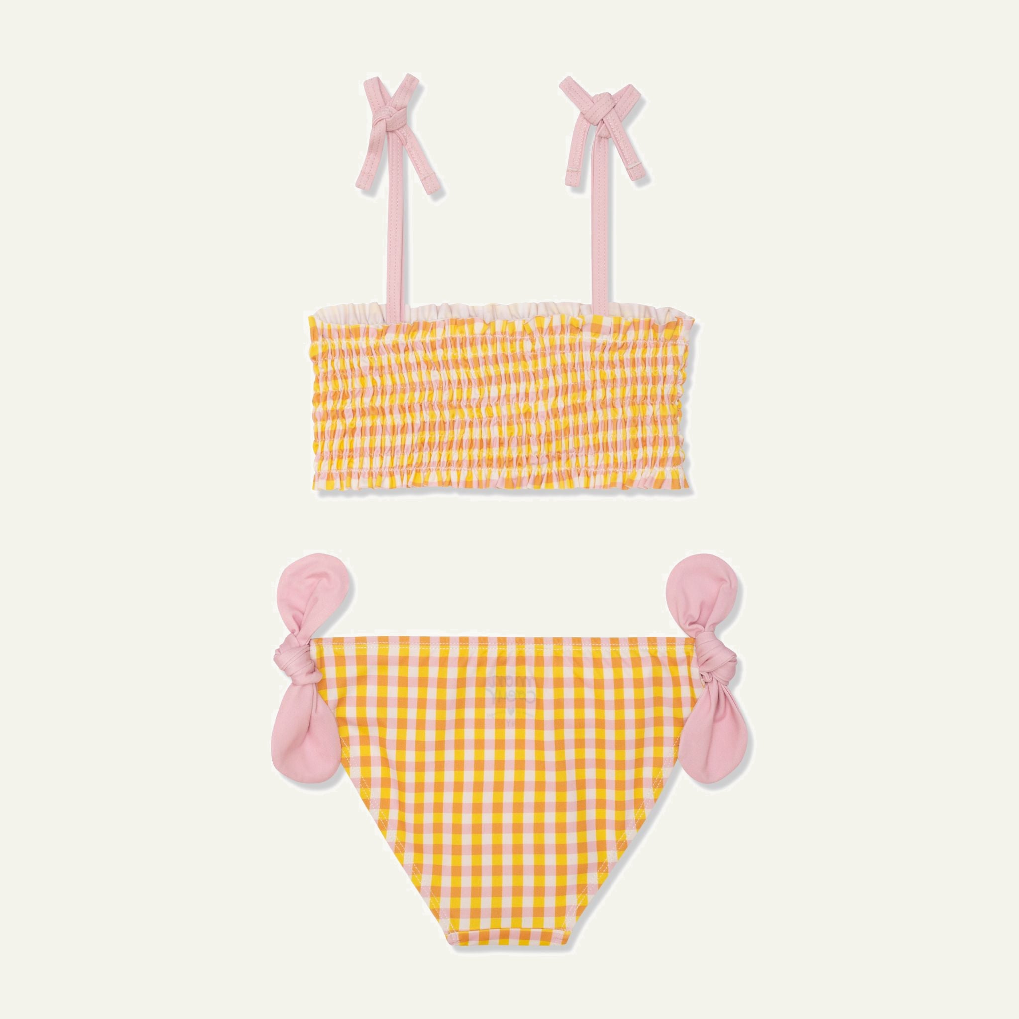 Recycled Polyester Yellow Gingham Girl Bikini