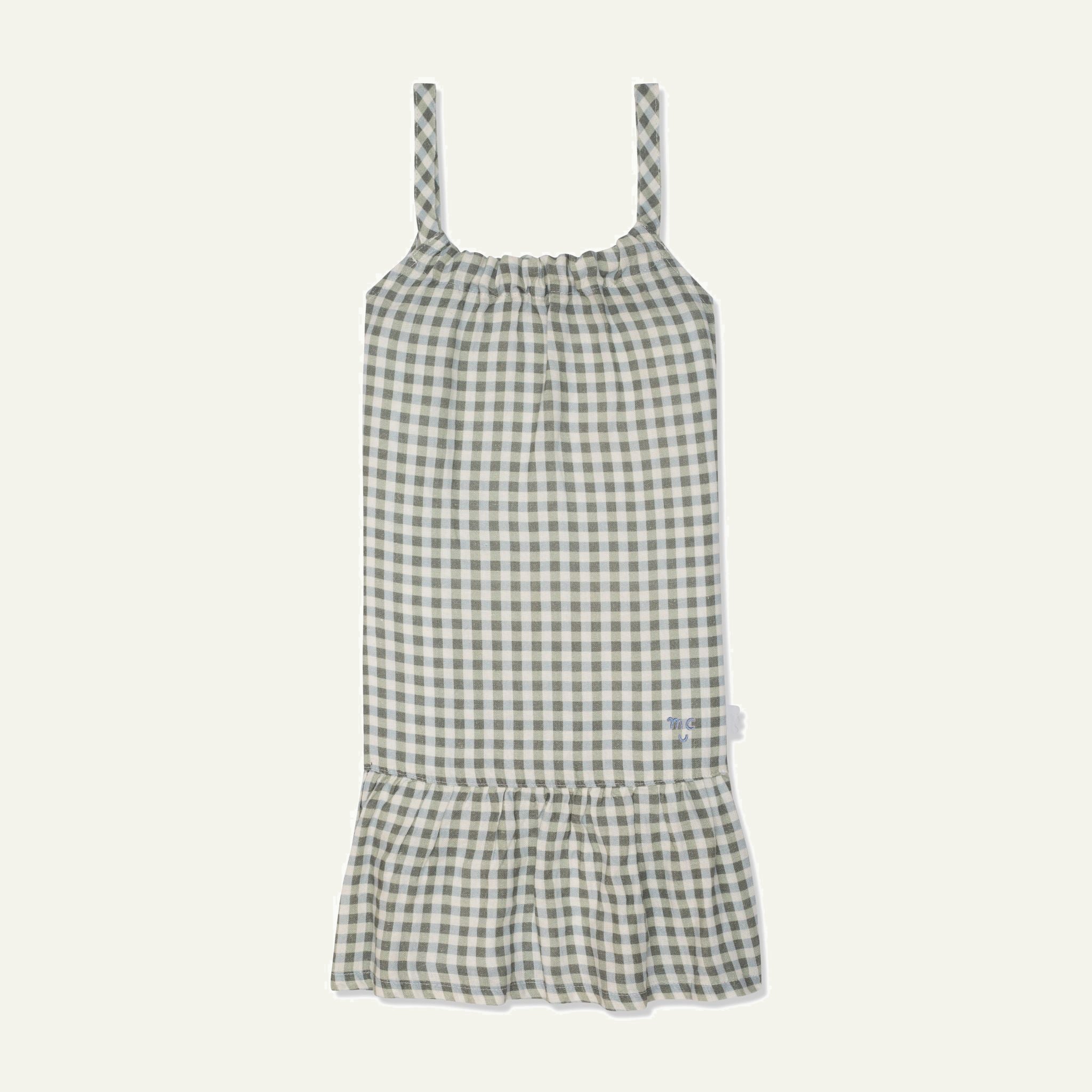 Blue Gingham Linen Kid Dress