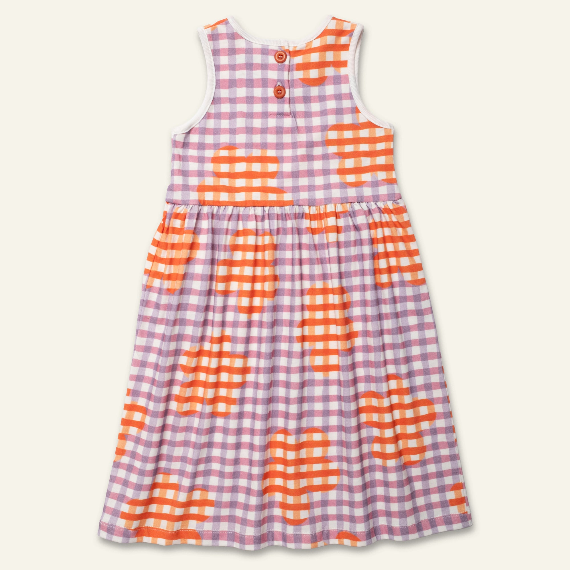 Flower Gingham Tank Dress