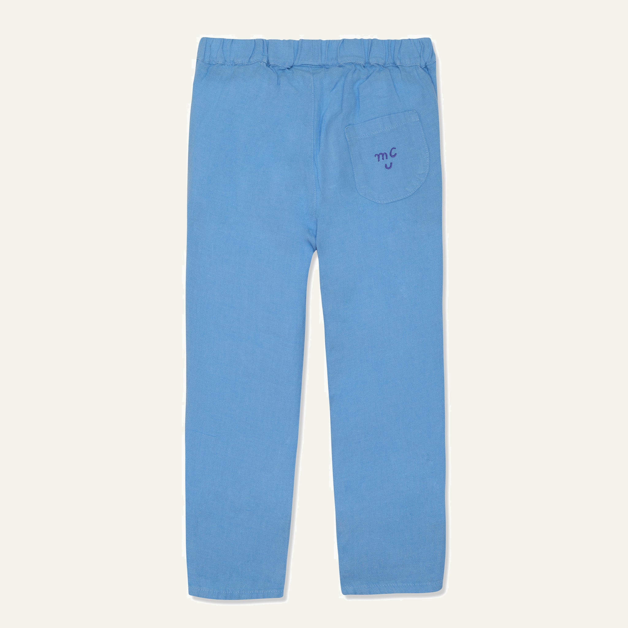 Della Blue Linen Kid Pants