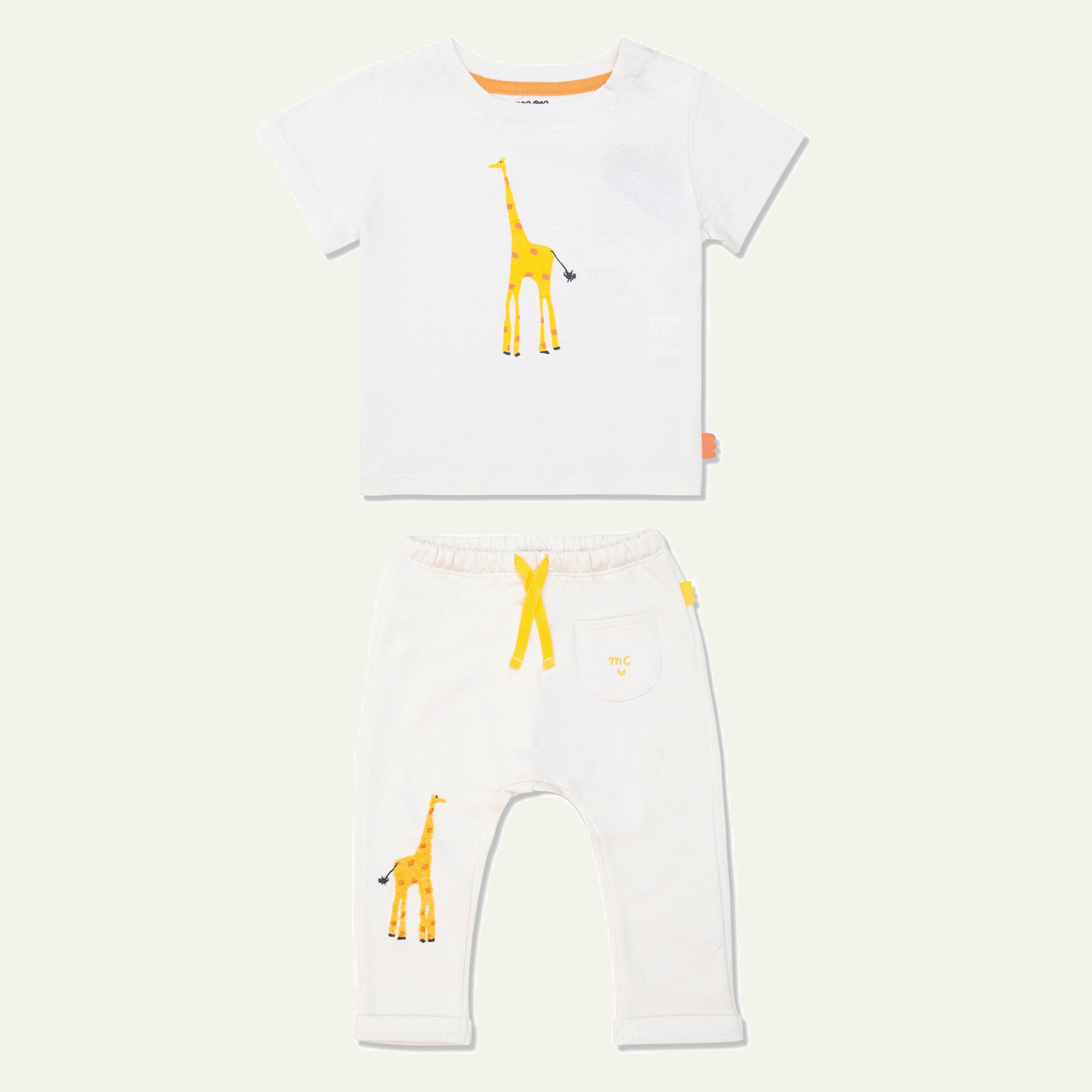 Recycled Cotton Giraffe Baby Set