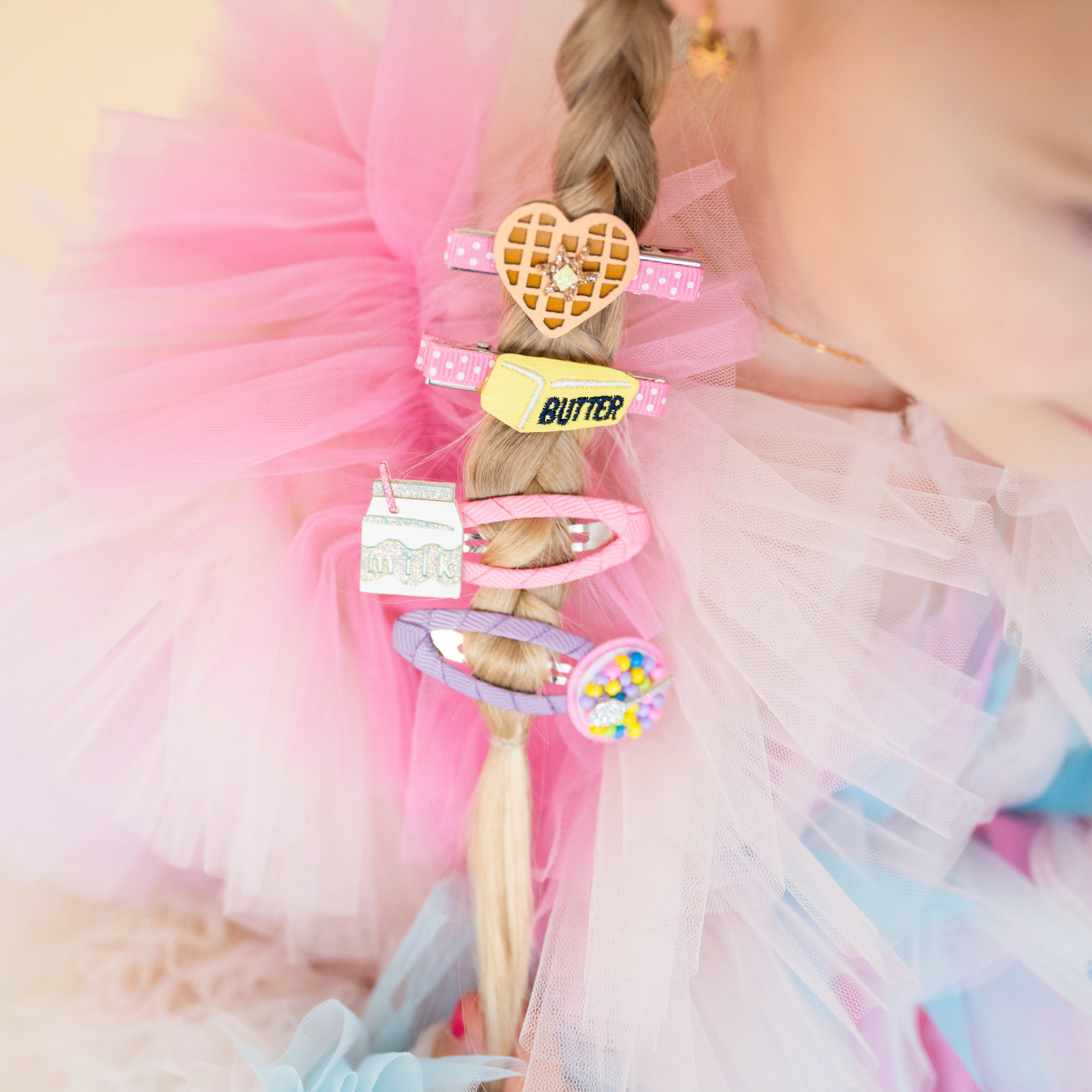 Milk and Cereal Hair Clip Set