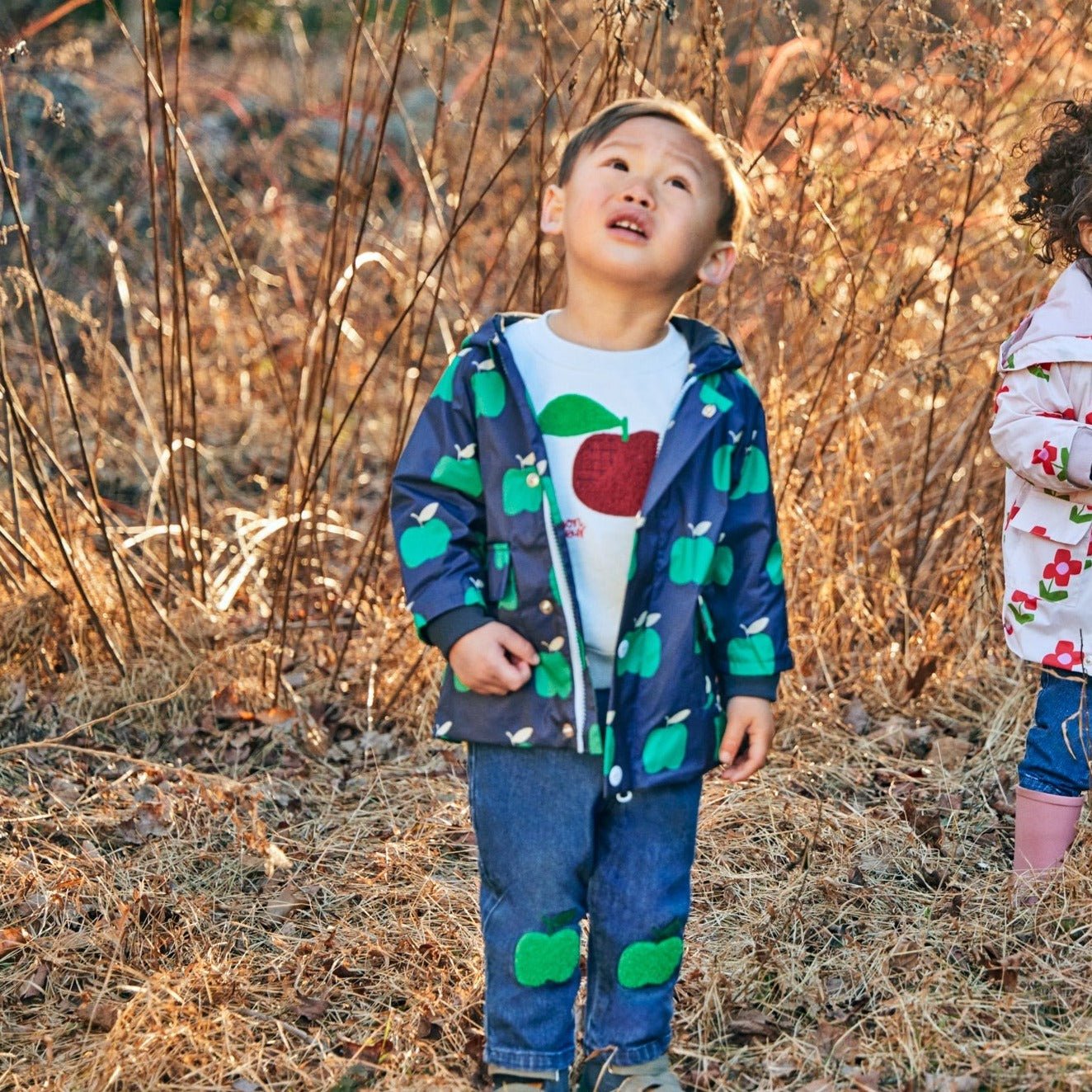 Recycled Fabric Apple Baby Raincoat