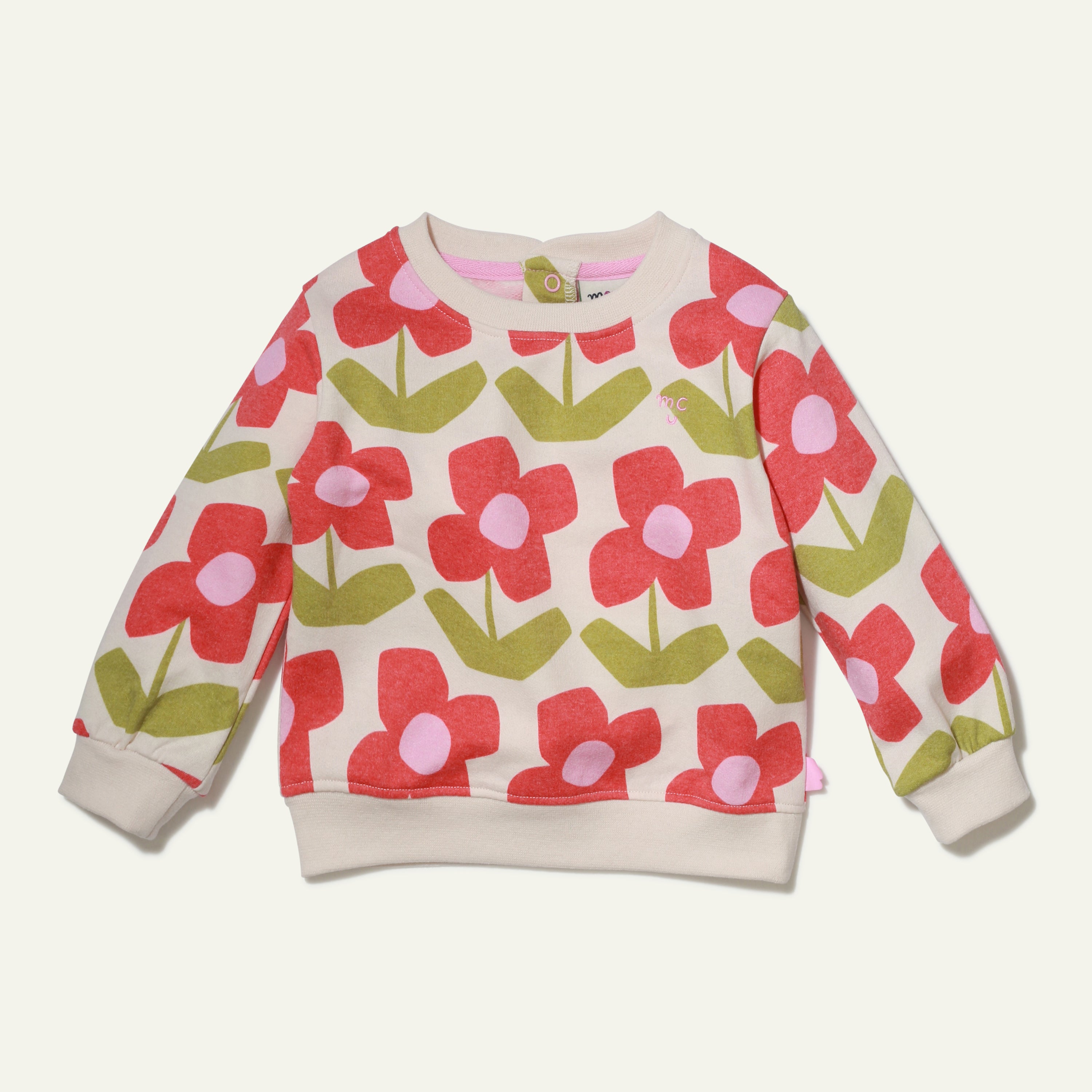 Recycled Cotton Flower Baby Sweatshirt