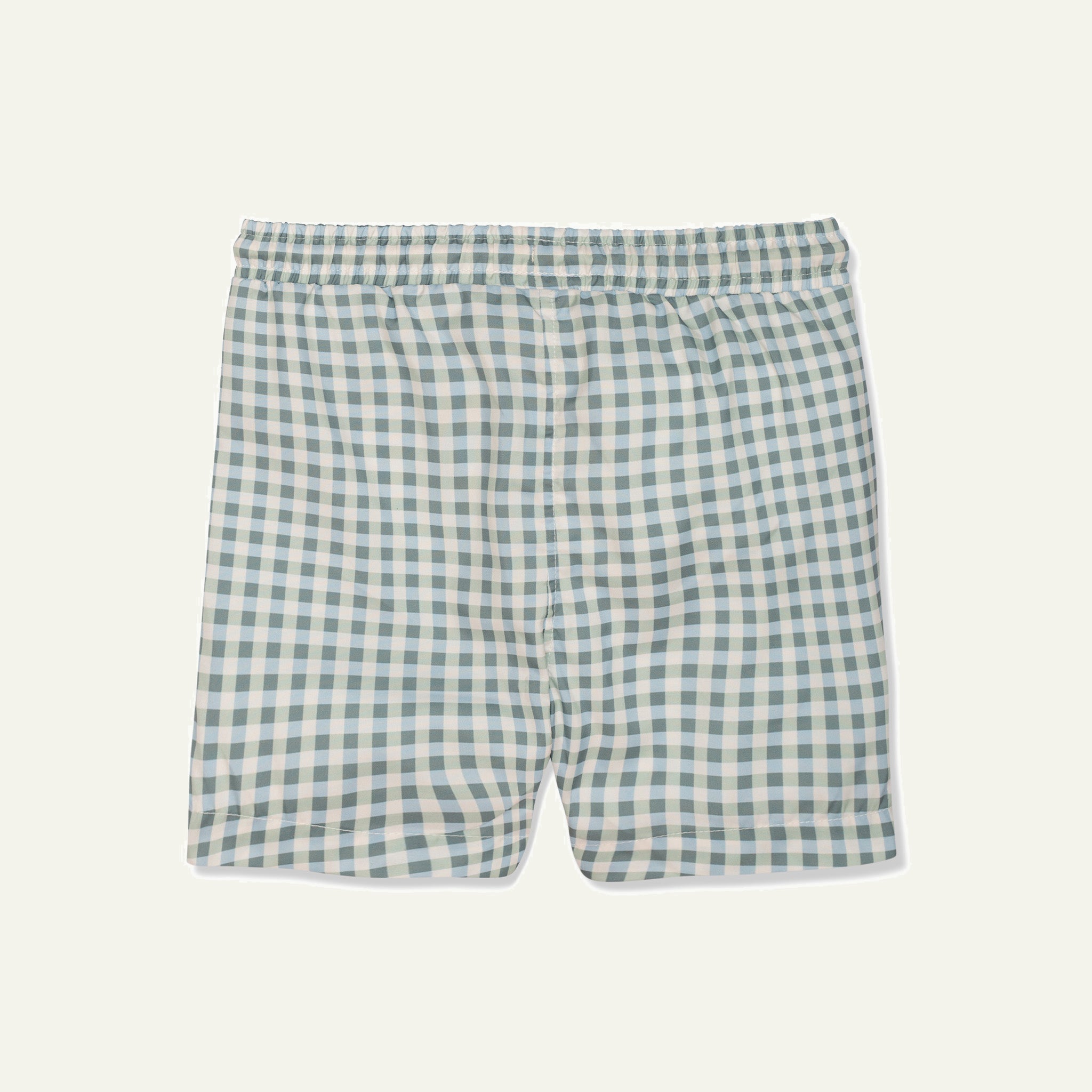 Seaqual Recycled Polyester Blue Gingham Kid Swim Trunks