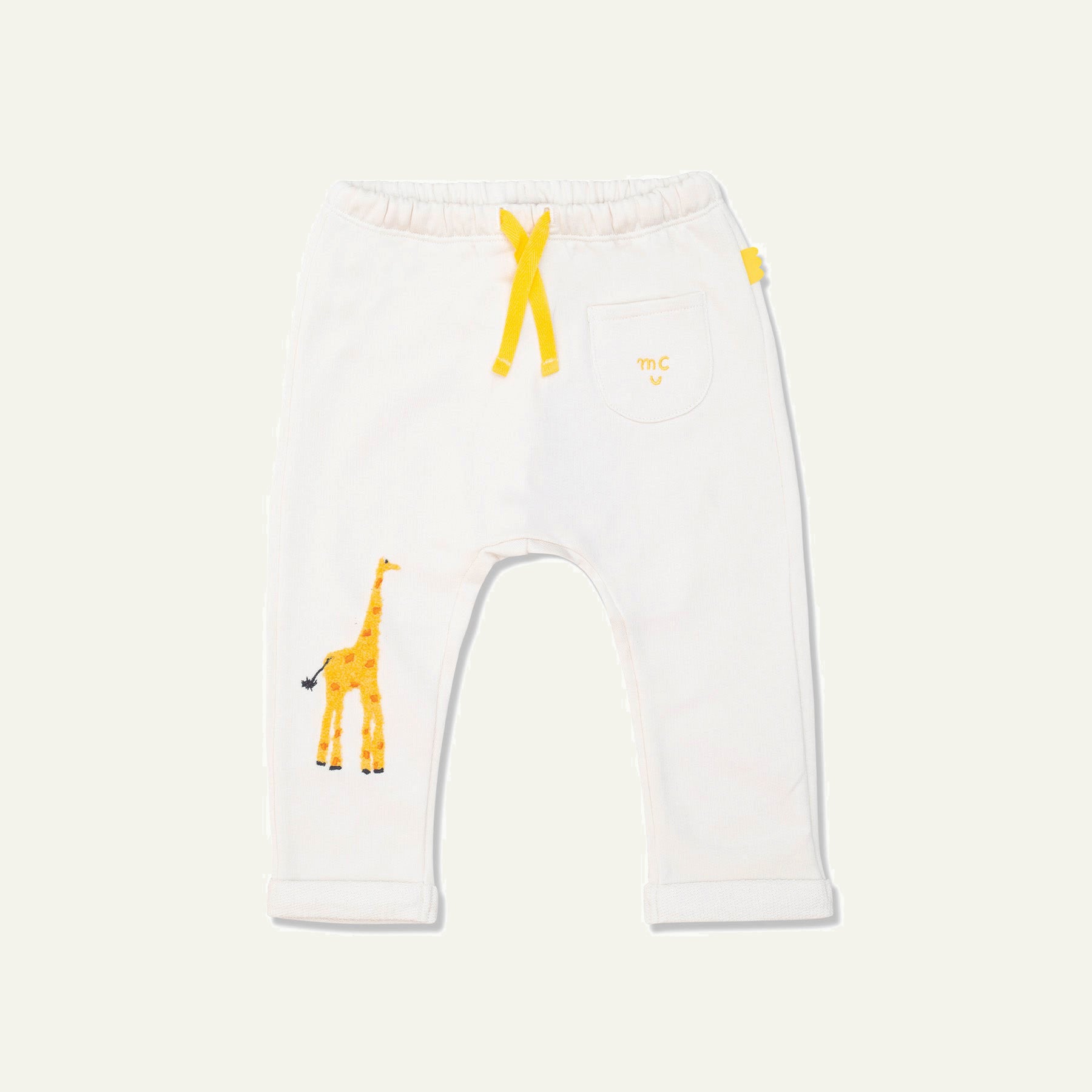 Recycled Cotton Giraffe Baby Pants