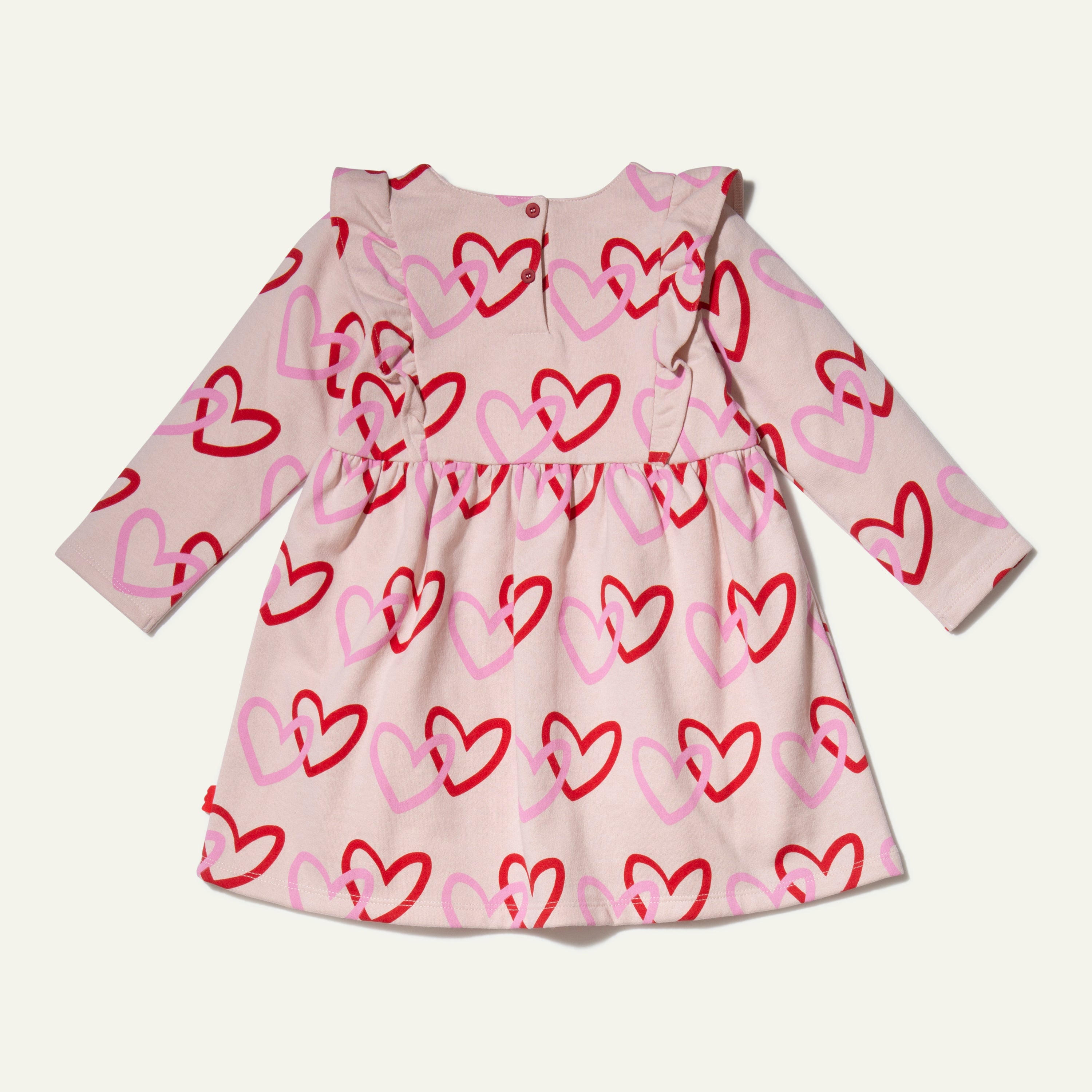 Recycled Cotton Hearts Kid Ruffle Dress