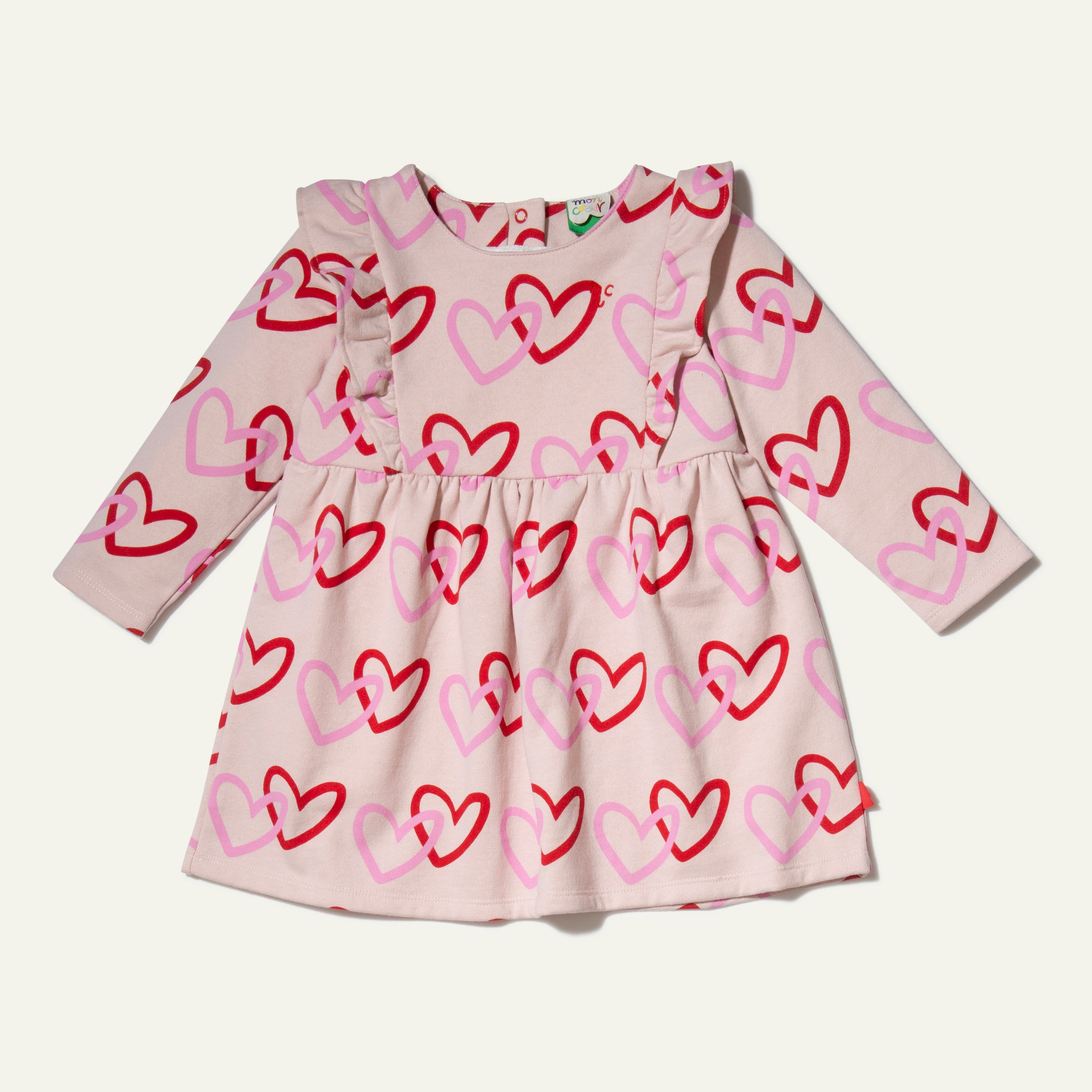 Recycled Cotton Hearts Kid Ruffle Dress