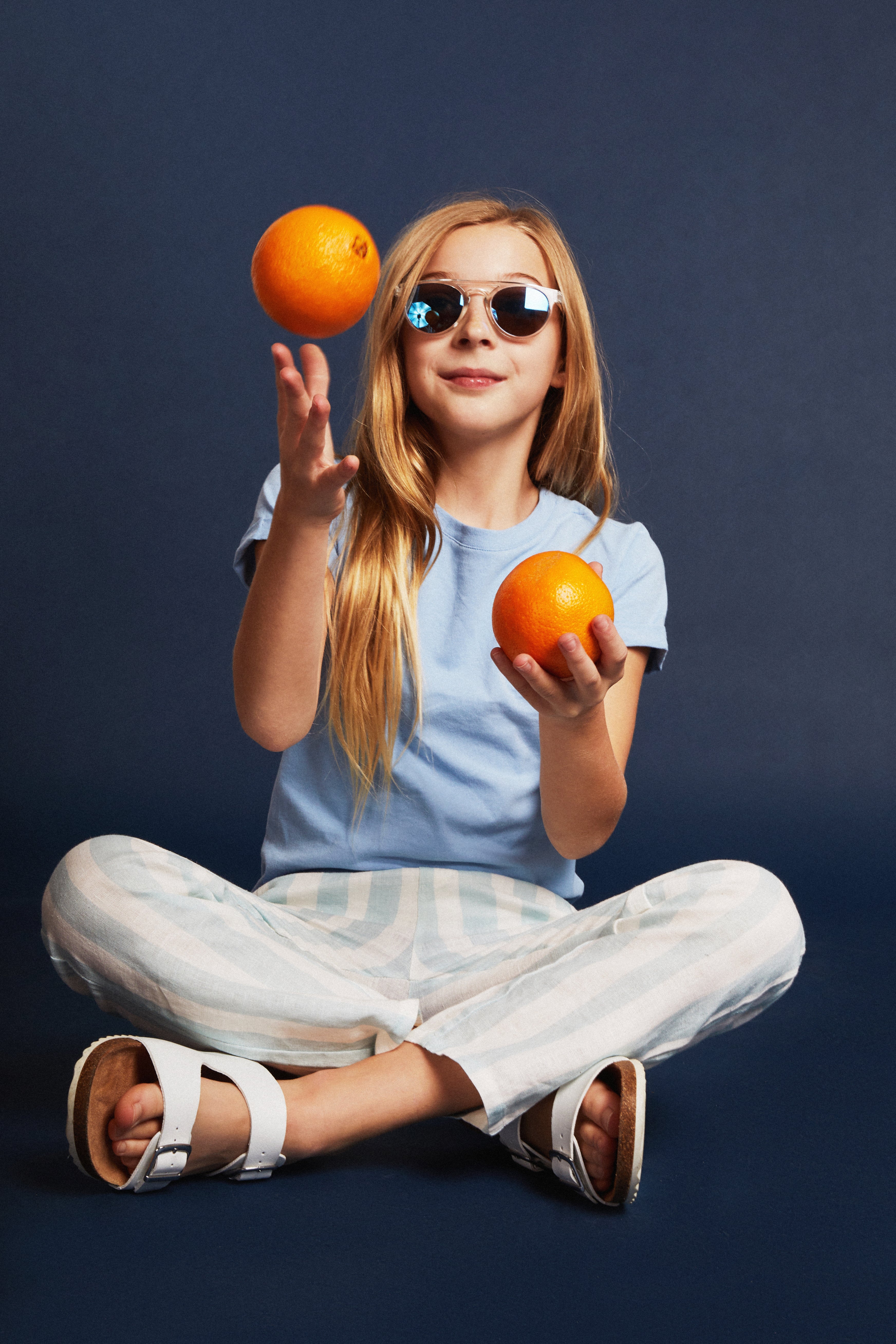 Recycled Cotton Blue Lemon Kid T-Shirt