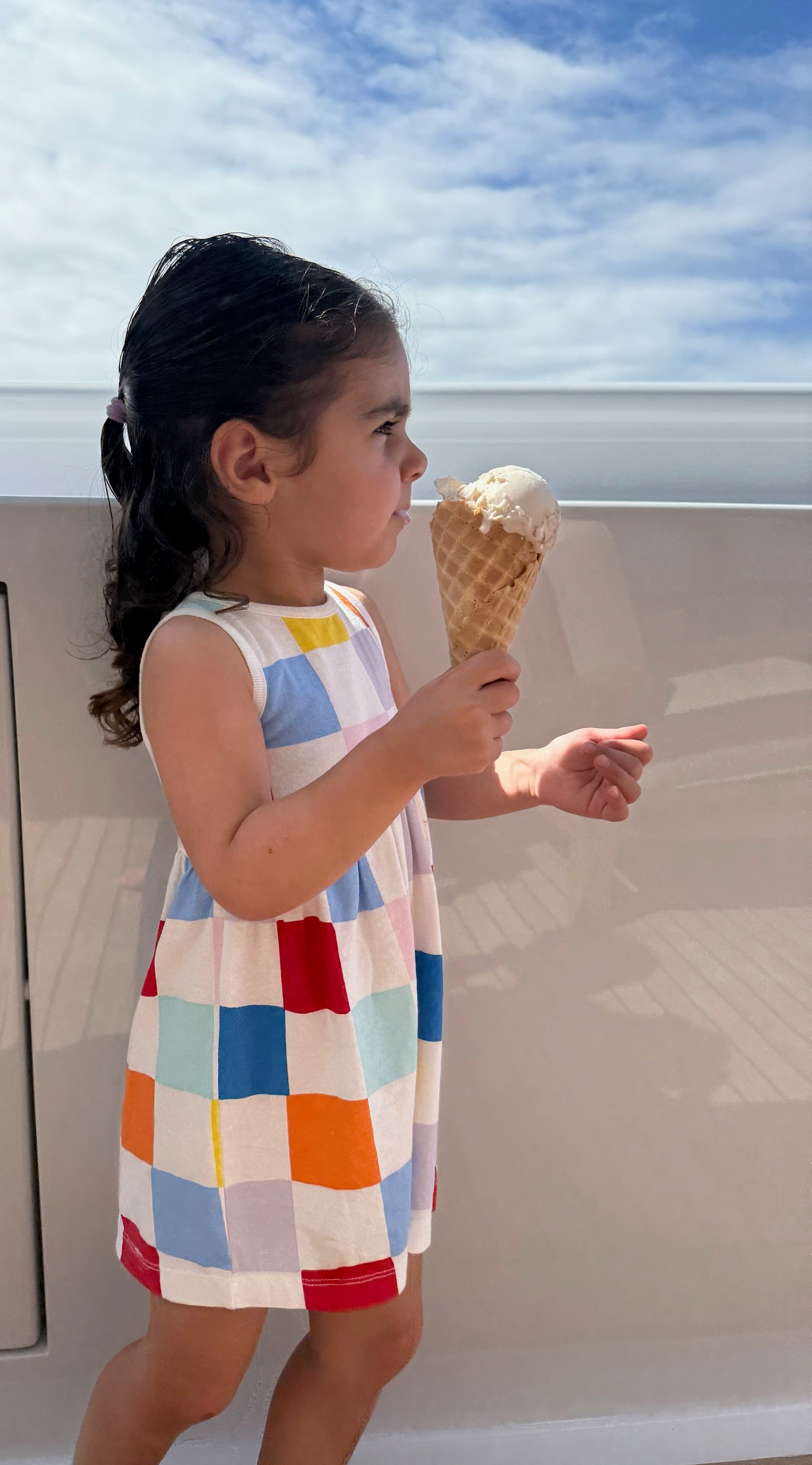 Recycled Cotton Checkered Baby Tank Dress