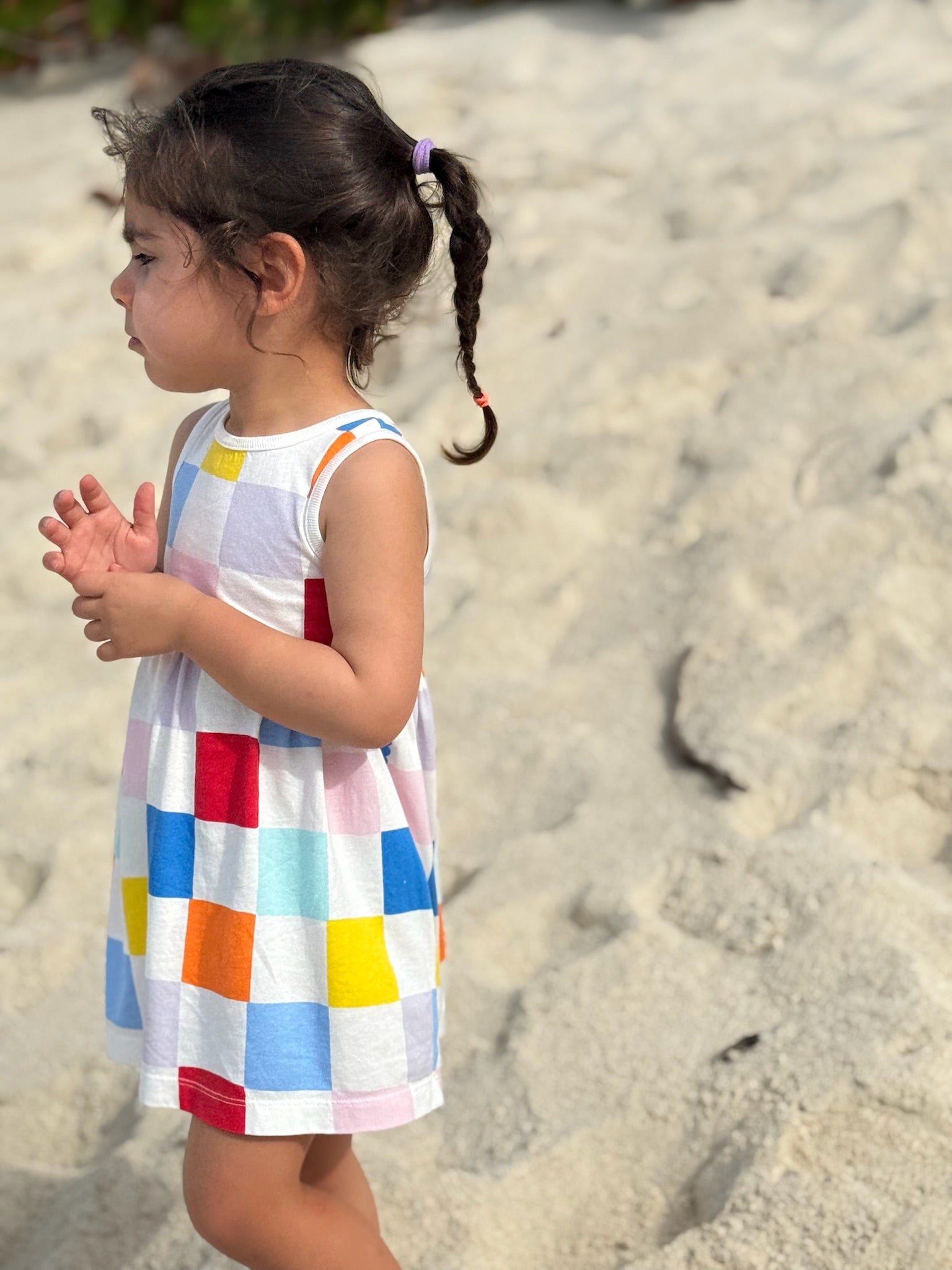 Recycled Cotton Checkered Baby Tank Dress