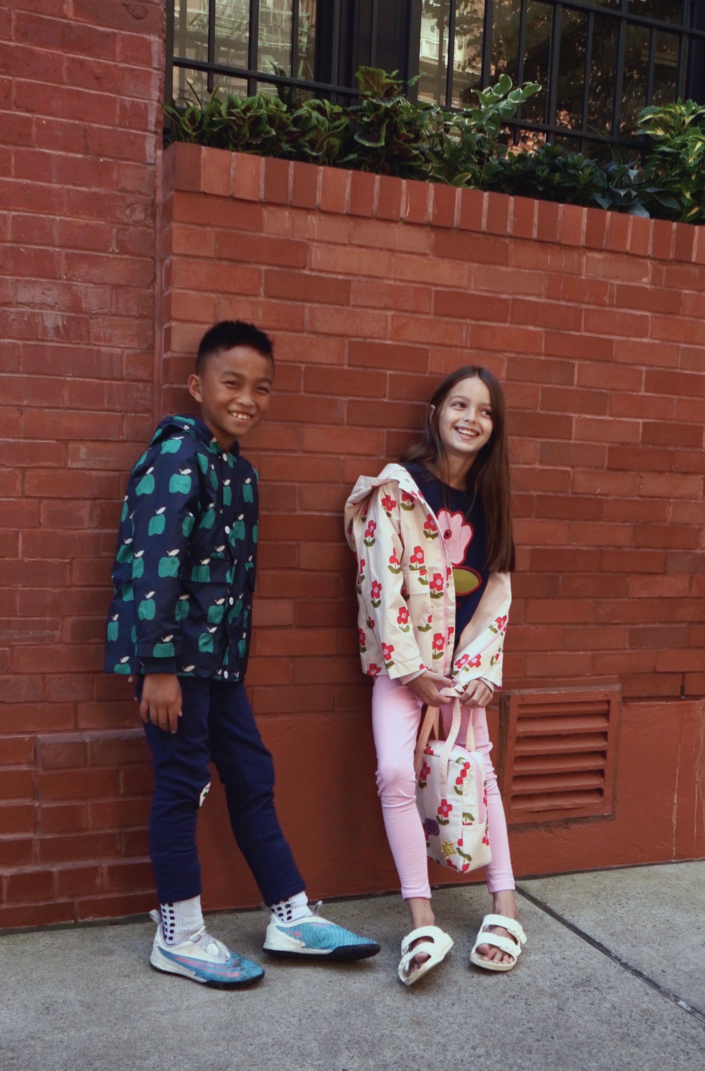 Recycled Fabric Apple Baby Raincoat