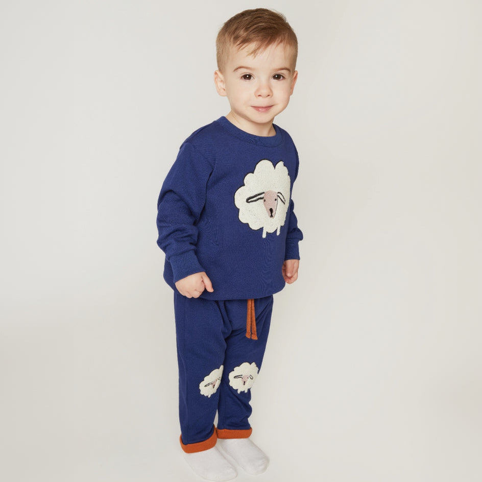 Embroidered Cozy Sheep Jogger