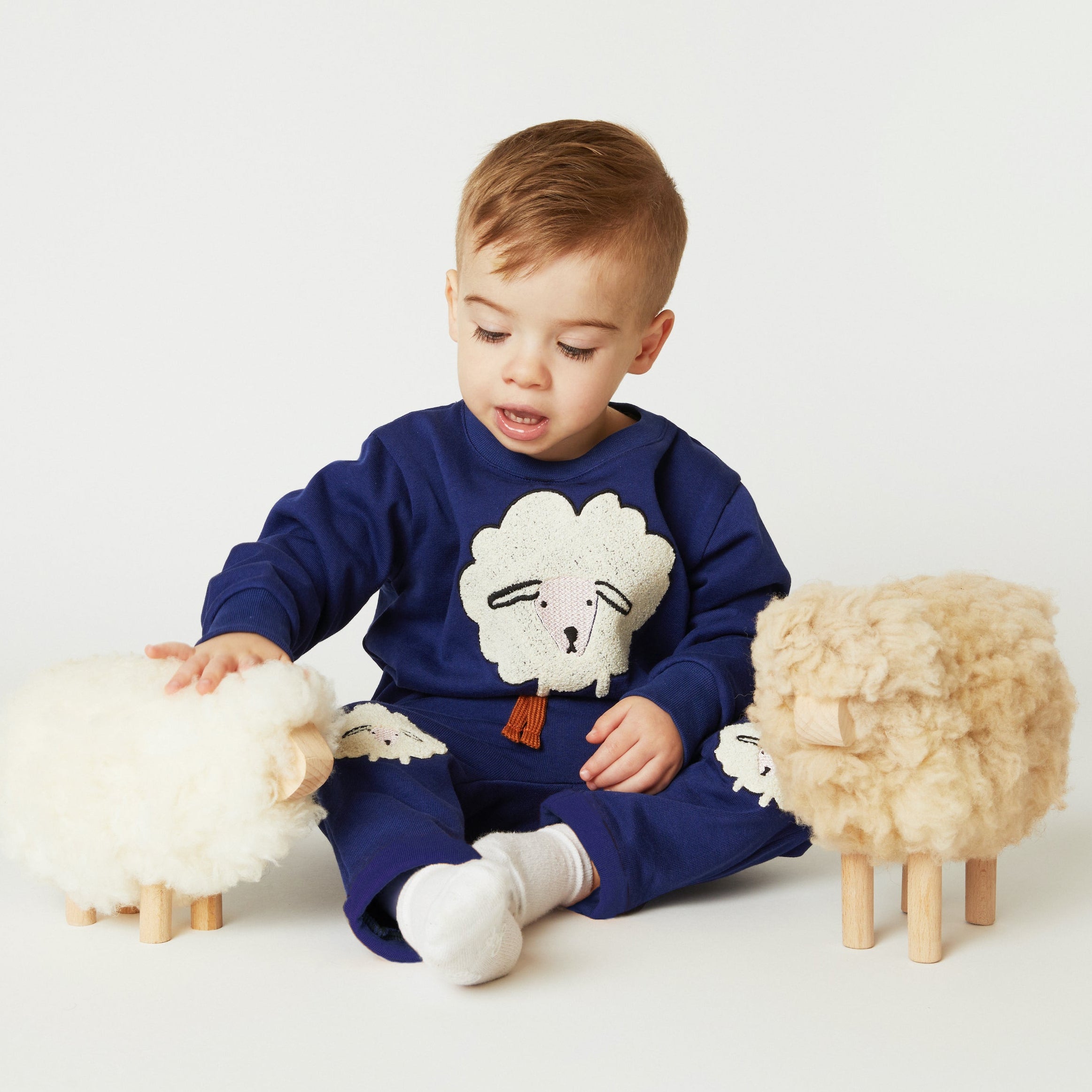 Embroidered Cozy Sheep Jogger