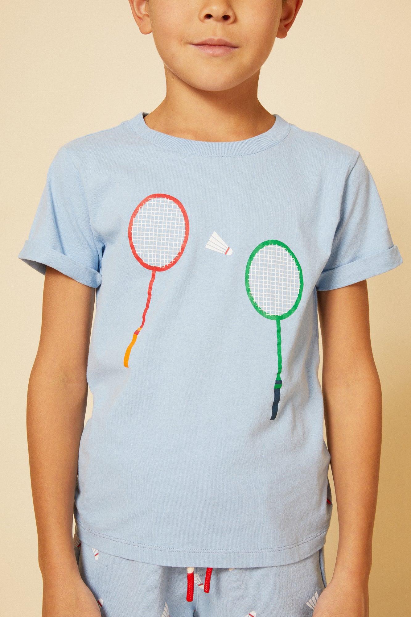 Recycled Cotton Badminton Kid T-Shirt