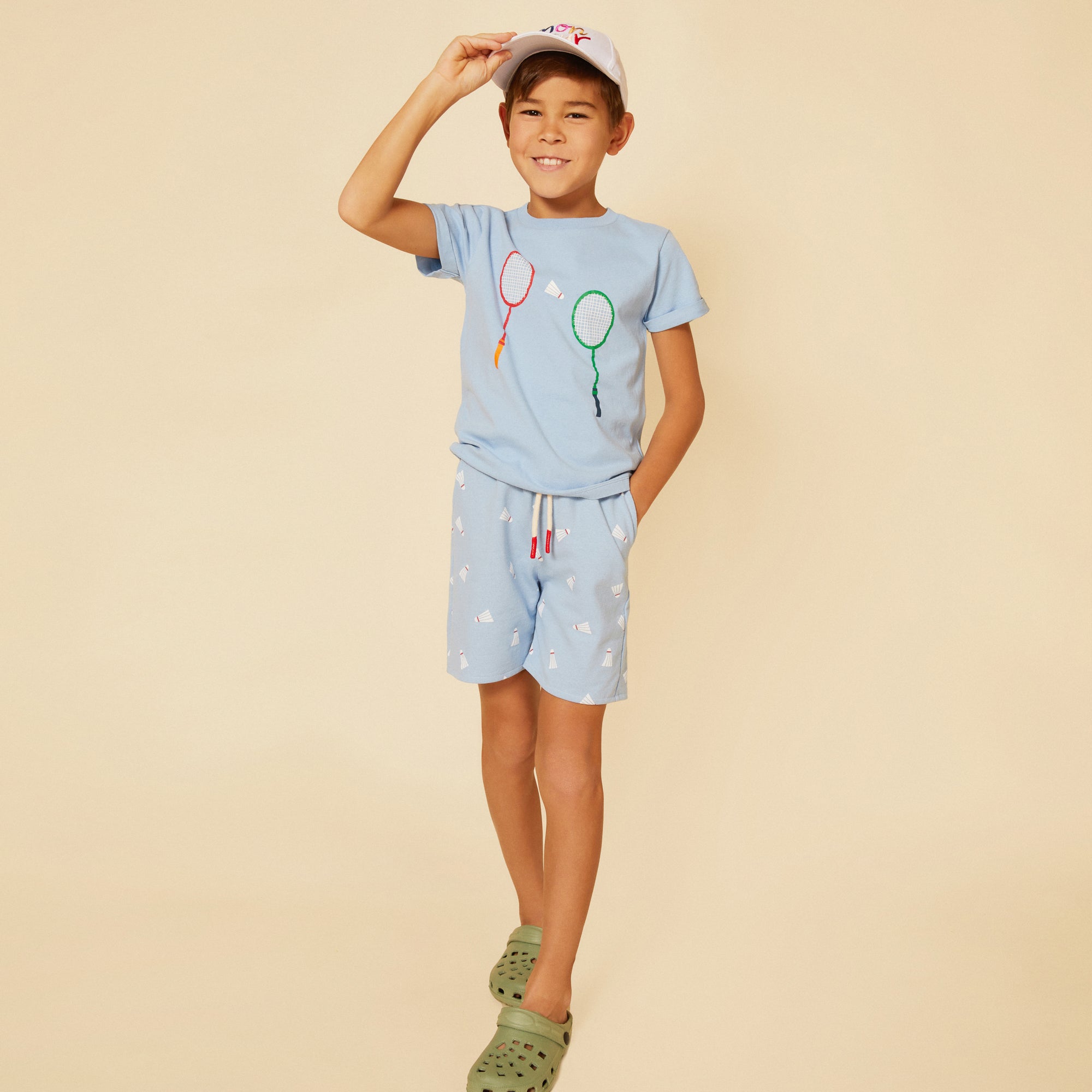 Recycled Cotton Badminton Kid T-Shirt