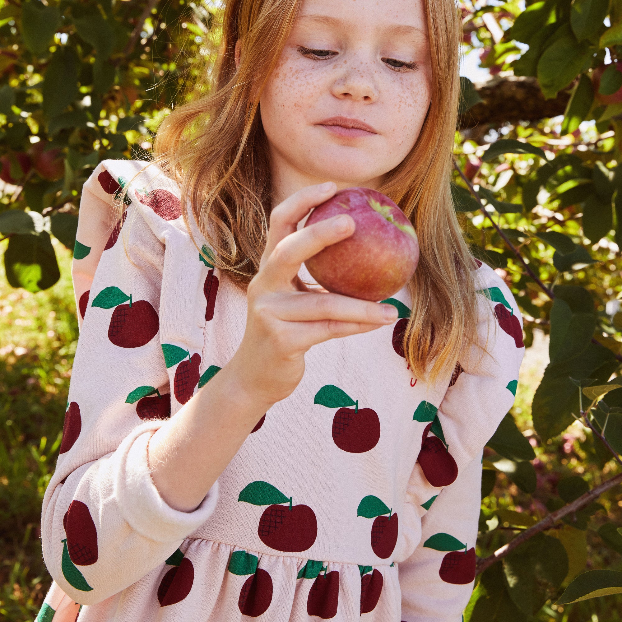 Recycled Cotton Apples Kid Ruffle Dress