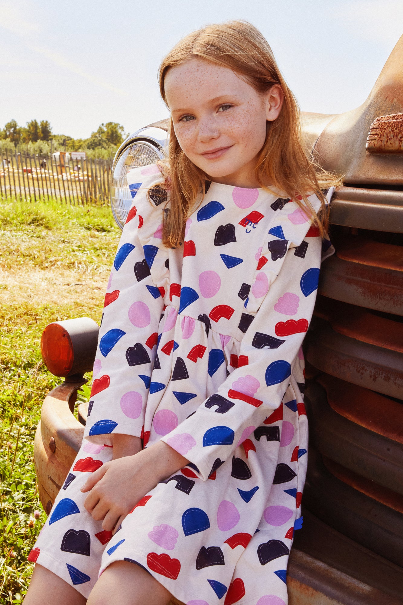 Recycled Cotton Shapes Kid Ruffle Dress